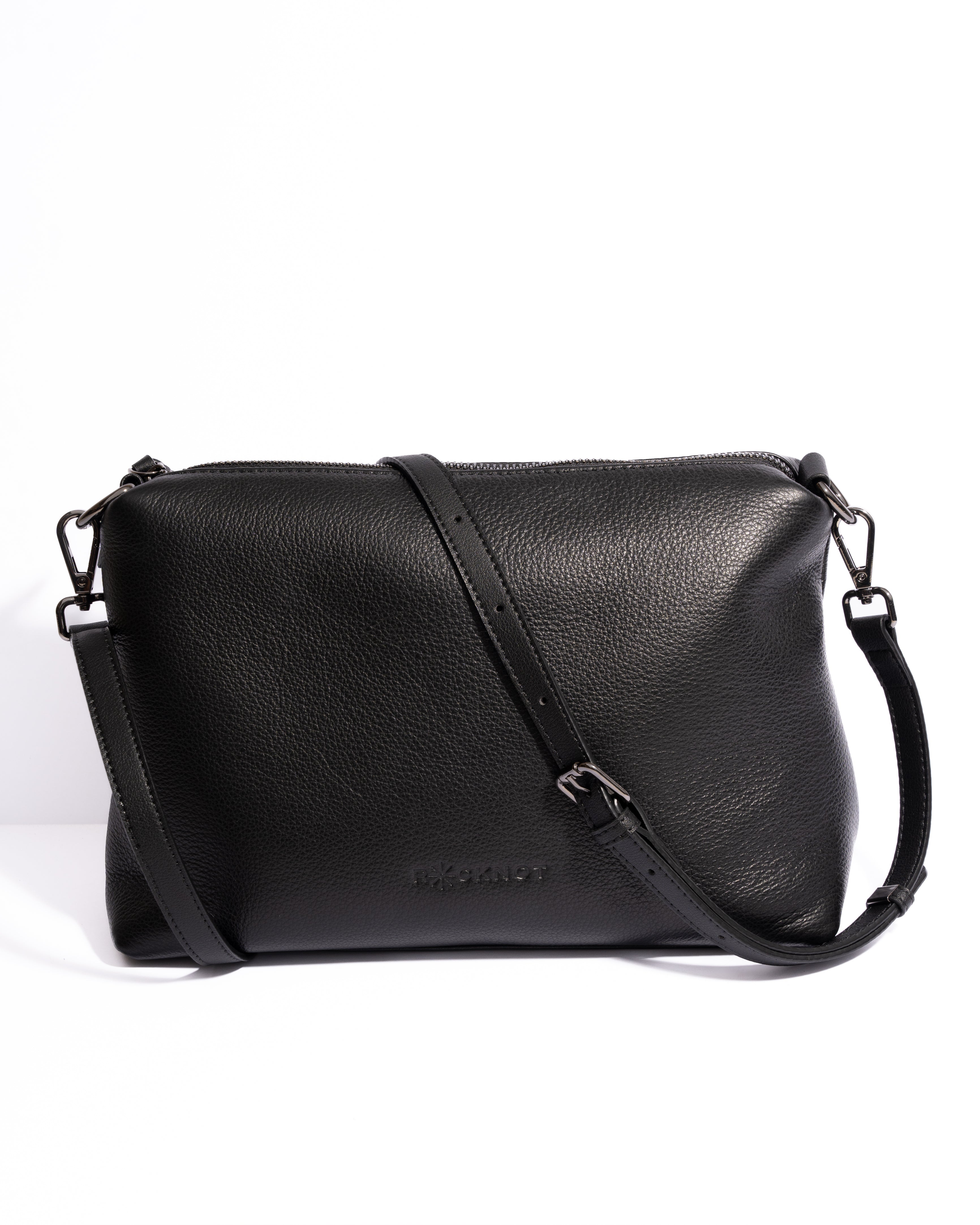 Daniella Large Leather Bag - Black