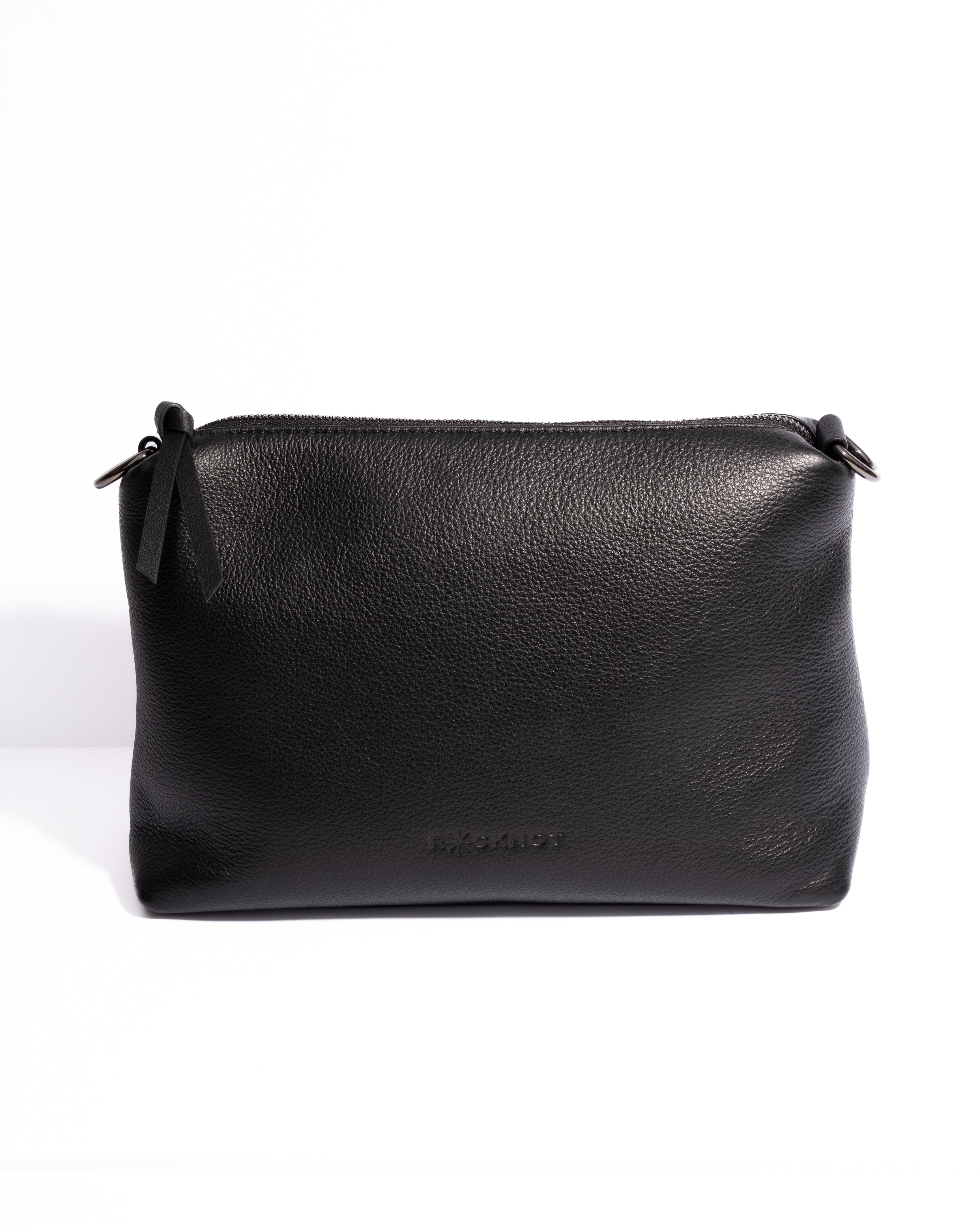 Daniella Large Leather Bag - Black