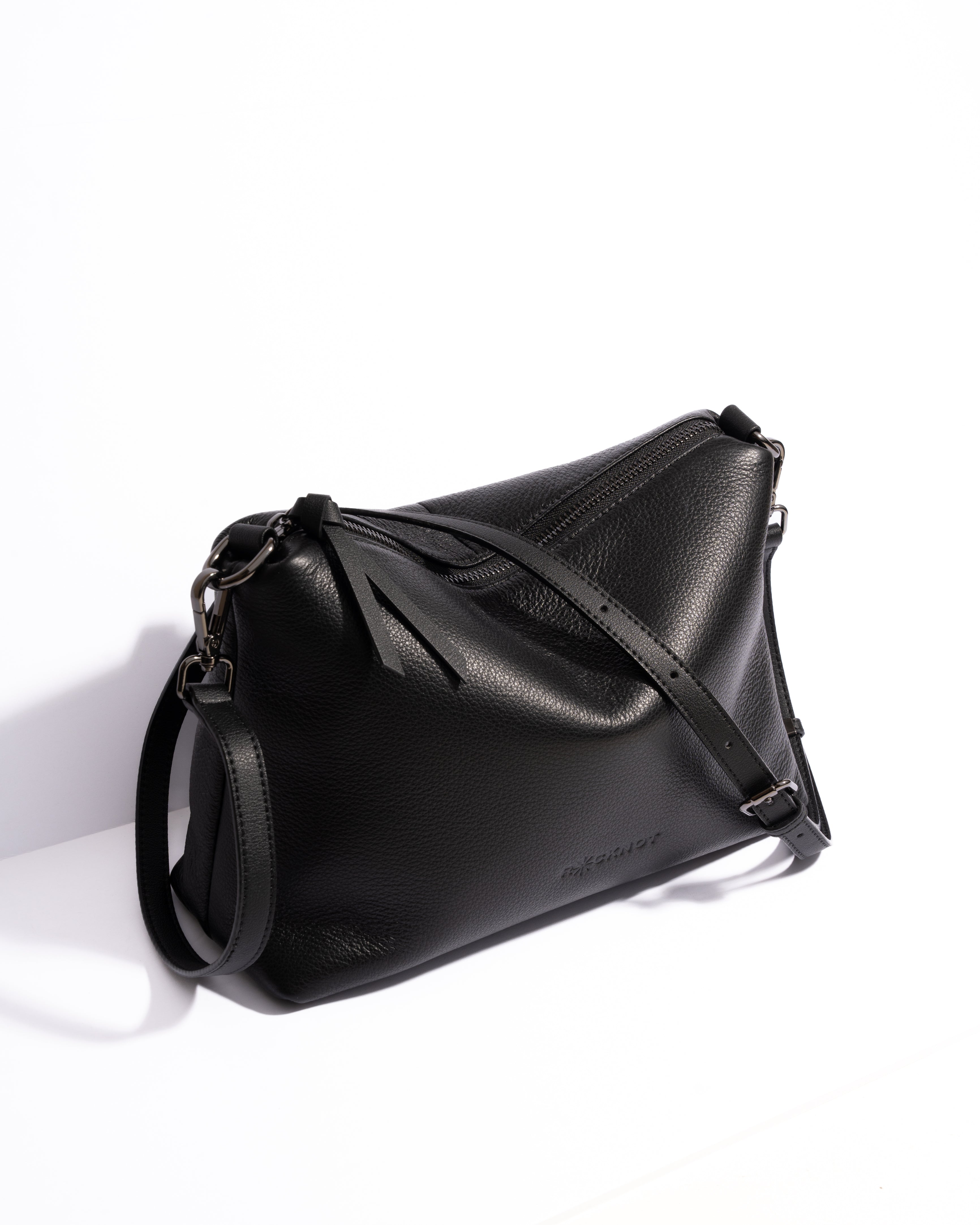Daniella Large Leather Bag - Black