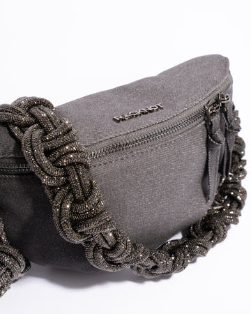 CHARCOAL DENIM BELT BAG + MAGNUM CROWN STRAP - Gunmetal
