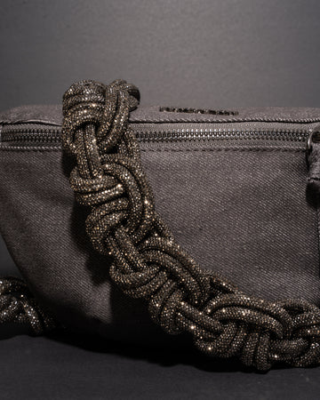 CHARCOAL DENIM BELT BAG + MAGNUM CROWN STRAP - Gunmetal