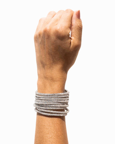 Multi Strand Cuff Bracelet - Crystal