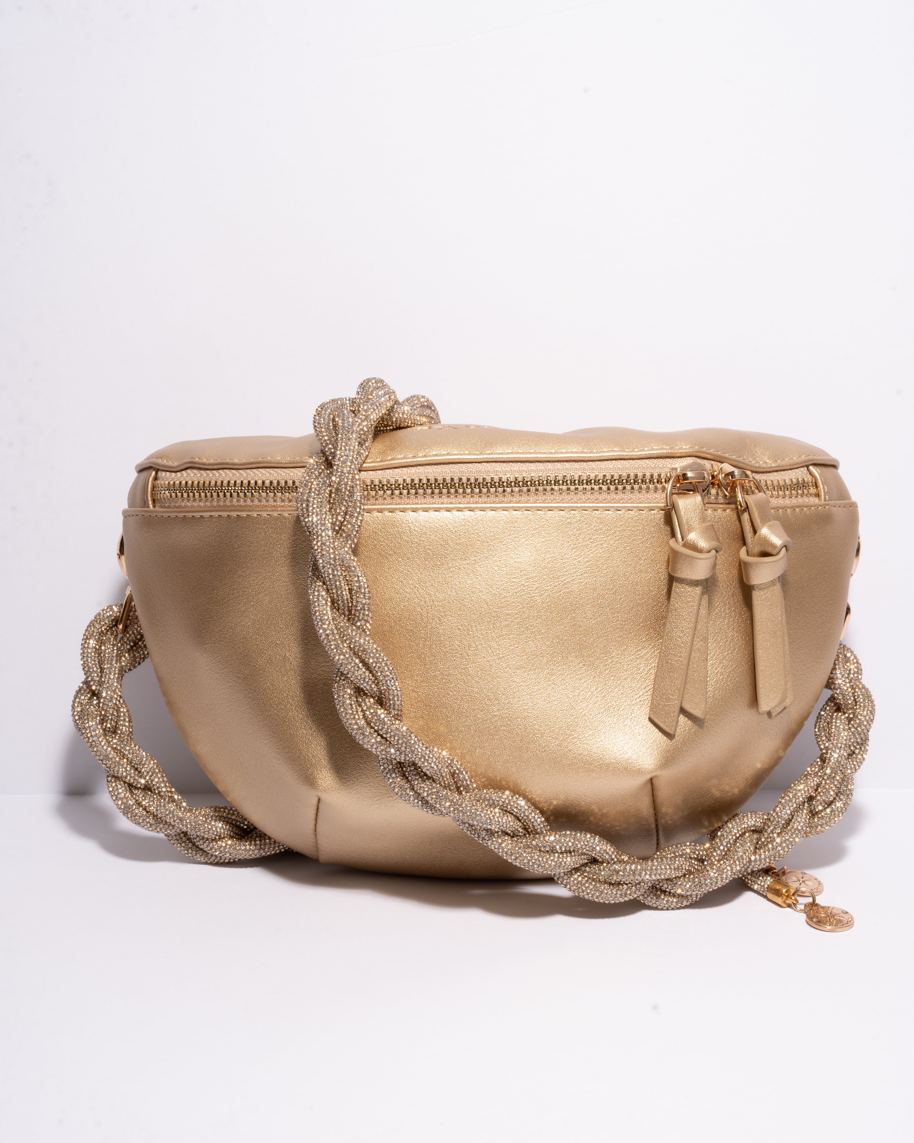 GOLD BELT BAG + CHAIN STRAP - Champagne Bubbles
