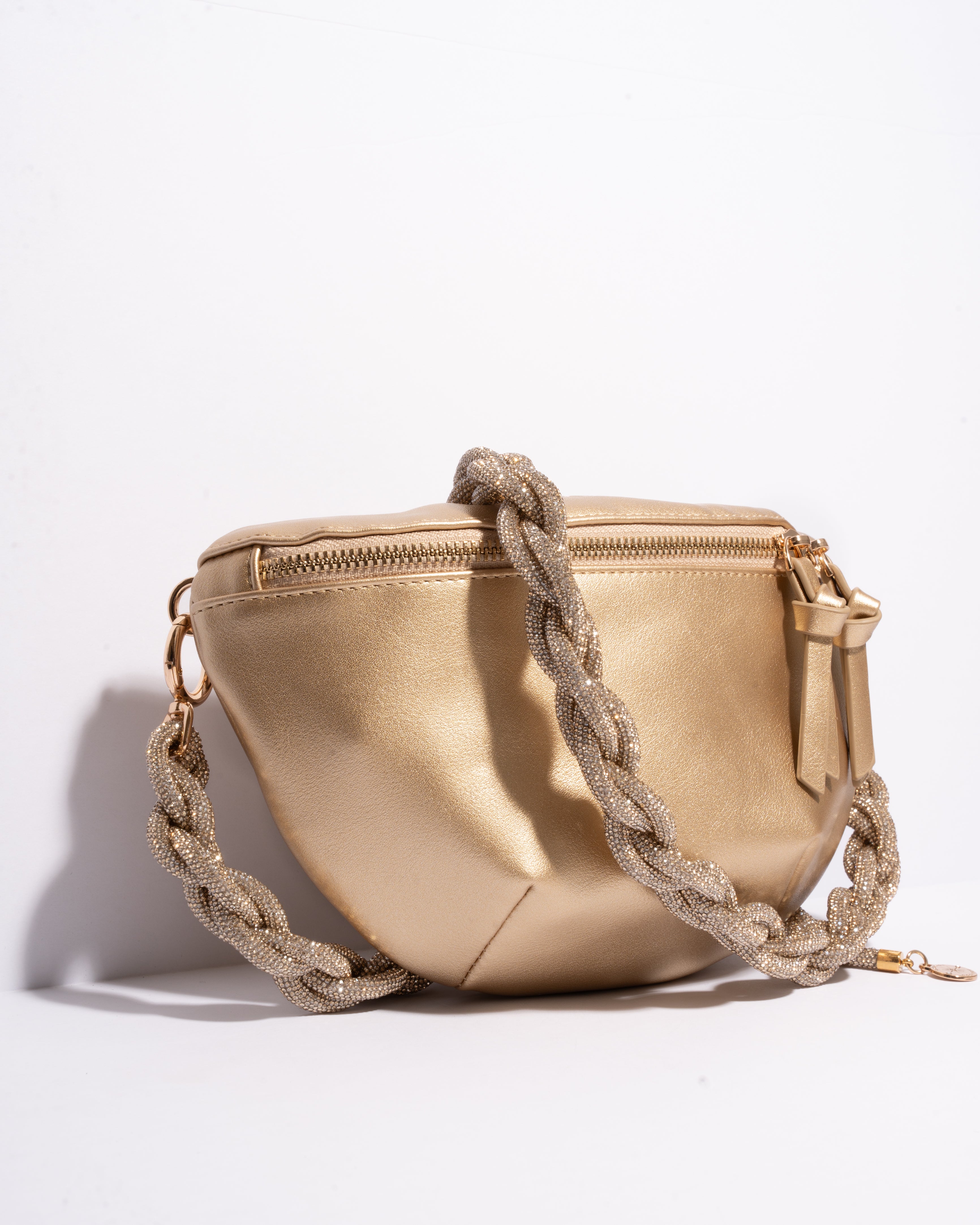GOLD BELT BAG + CHAIN STRAP - Champagne Bubbles