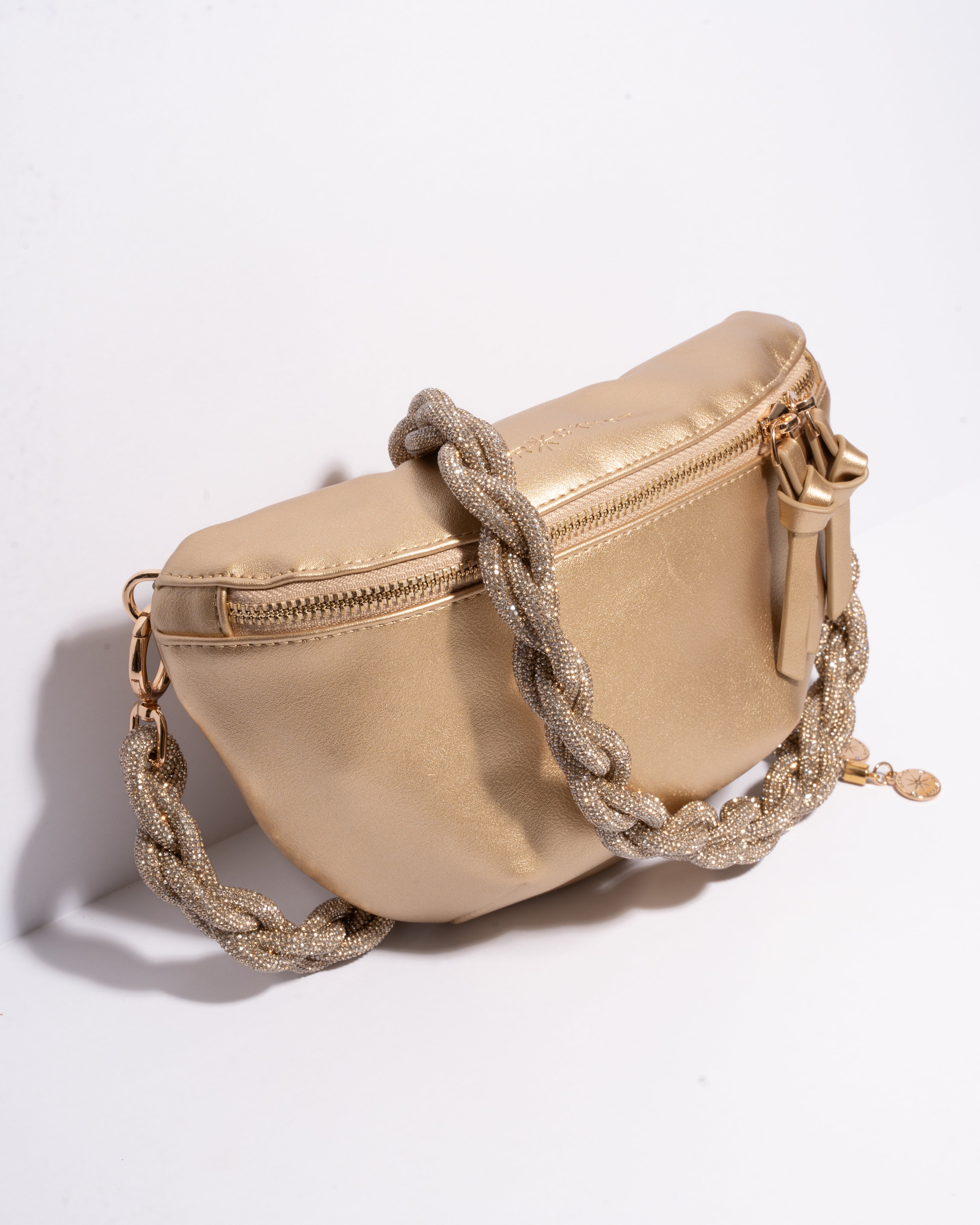 GOLD BELT BAG + CHAIN STRAP - Champagne Bubbles