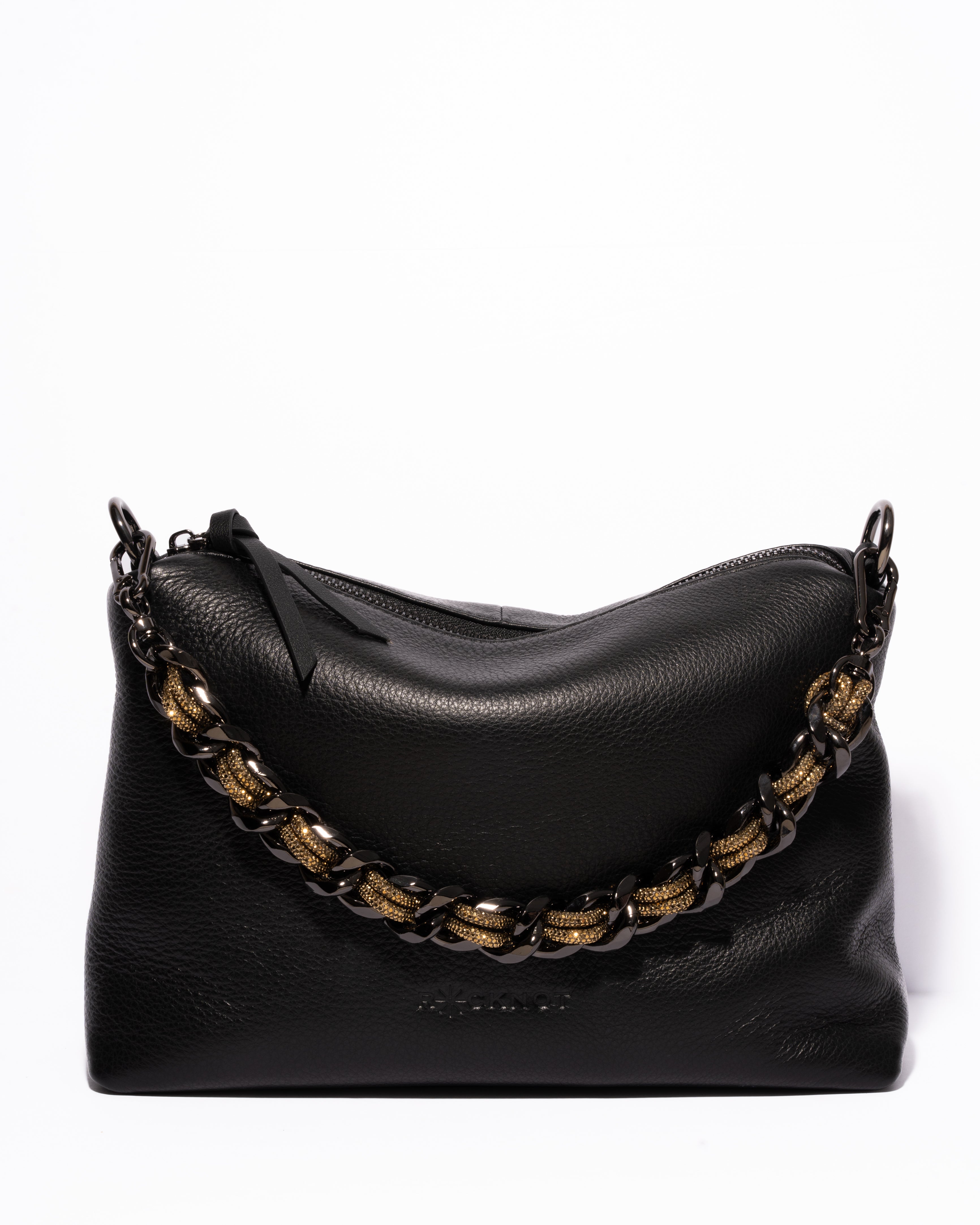 Daniella Large Leather Bag - Black