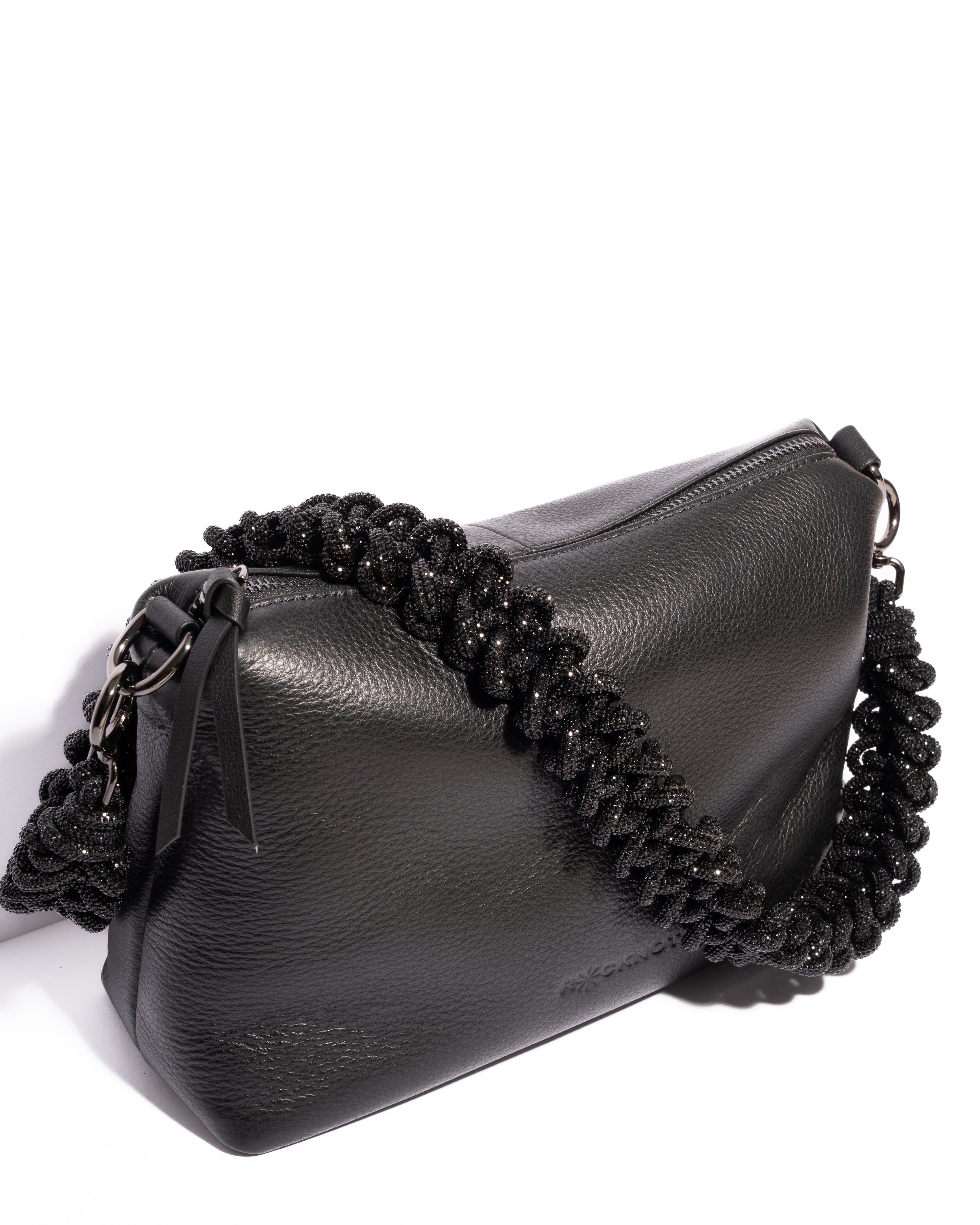 Daniella Large Leather Bag - Black
