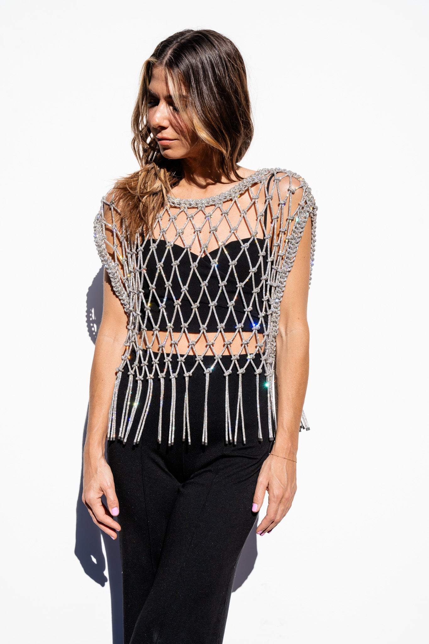 Orion Reversible Fringe Vest - Short