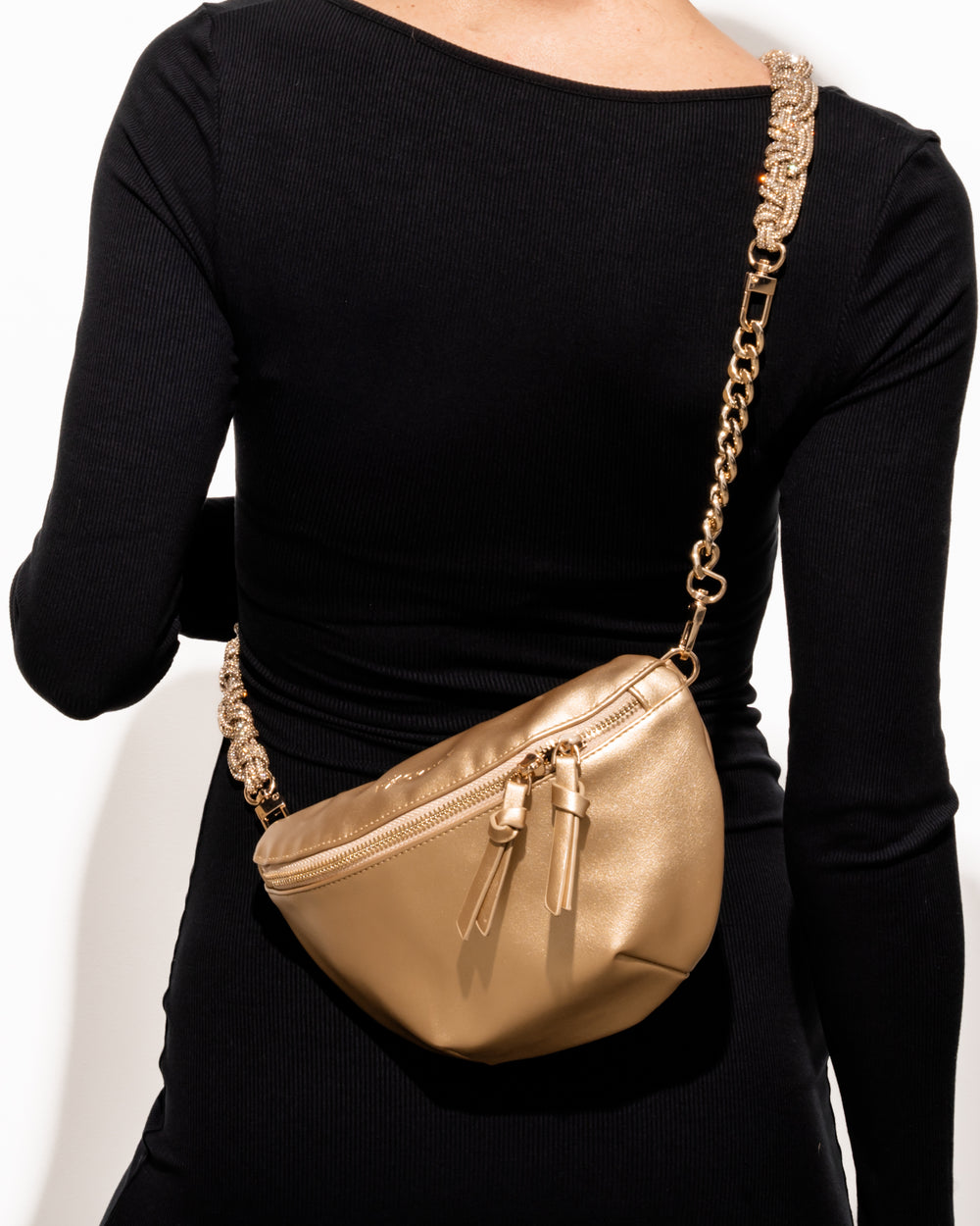 GOLD BELT BAG + PETITE CROWN - Champagne Bubbles