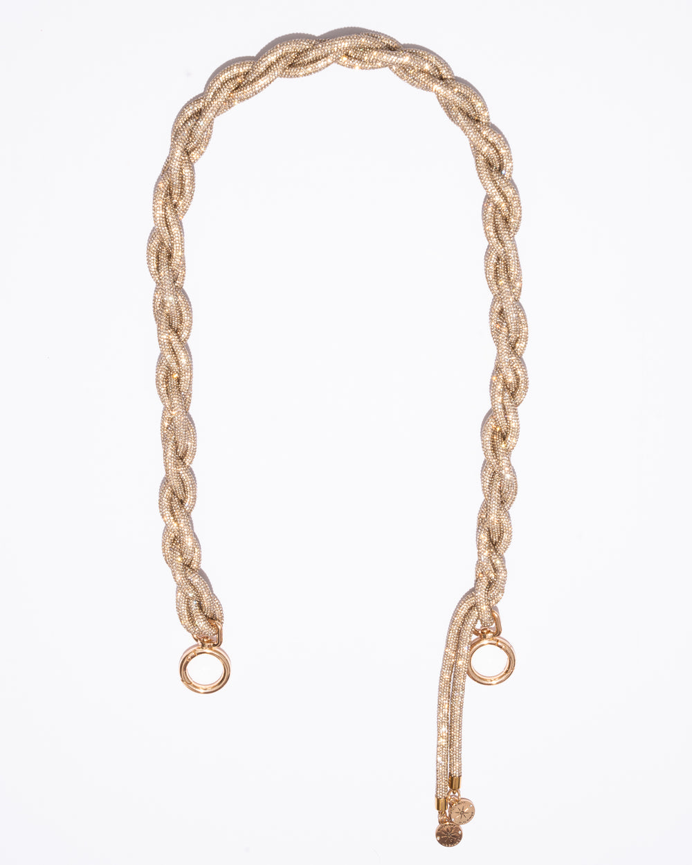 WHITE BELT BAG + CHAIN STRAP - Champagne Bubbles