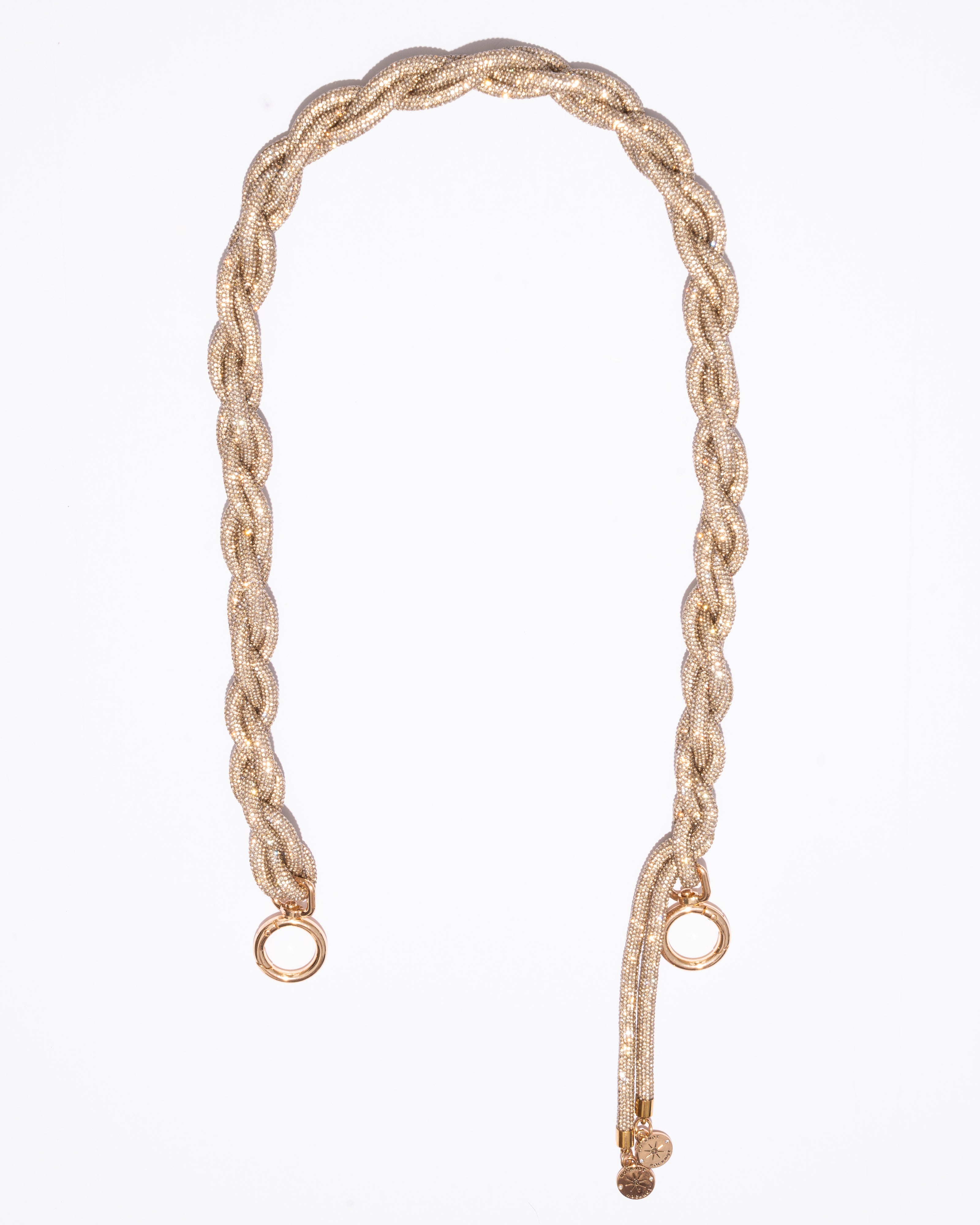 WHITE BELT BAG + CHAIN STRAP - Champagne Bubbles