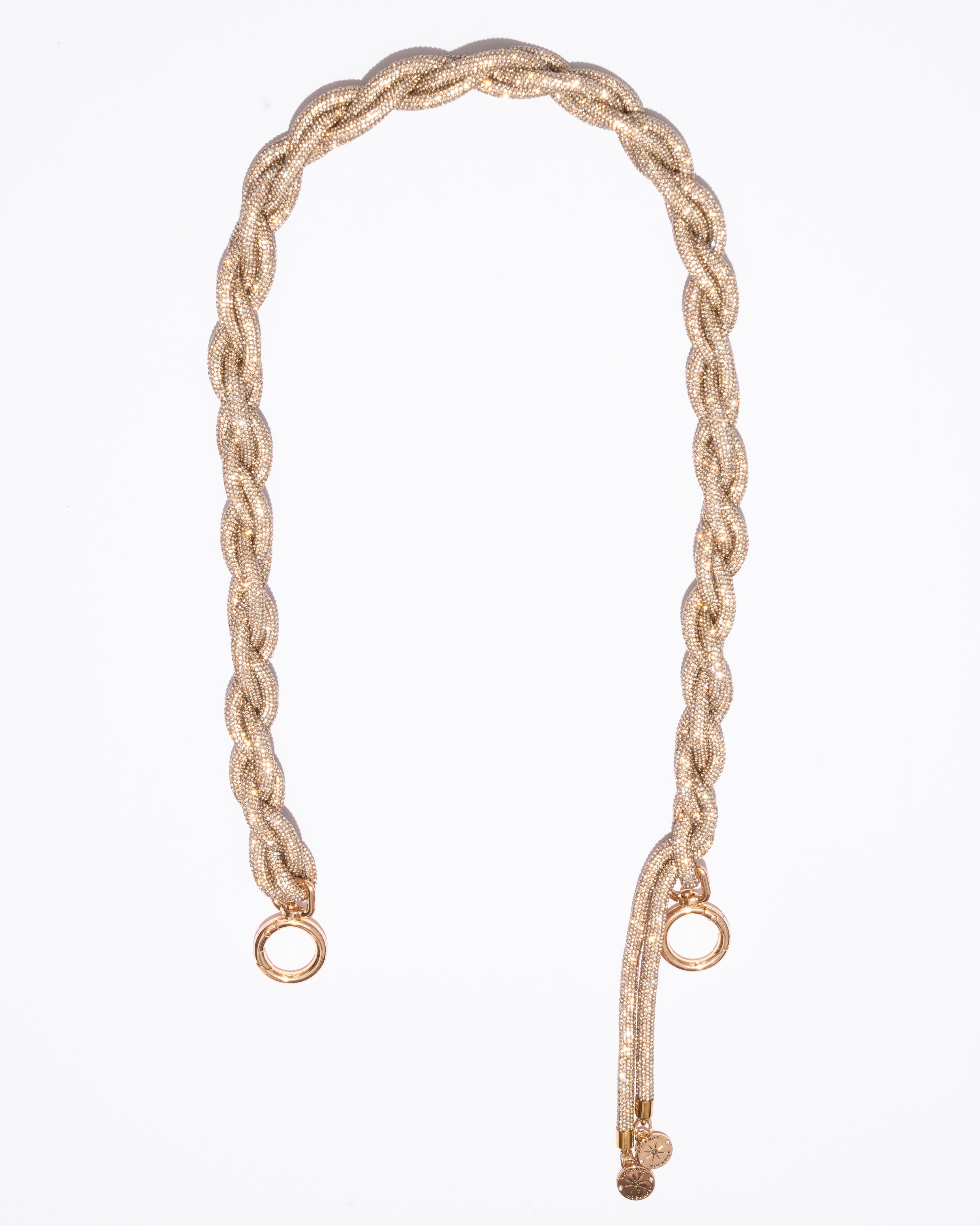 WHITE BELT BAG + CHAIN STRAP - Champagne Bubbles