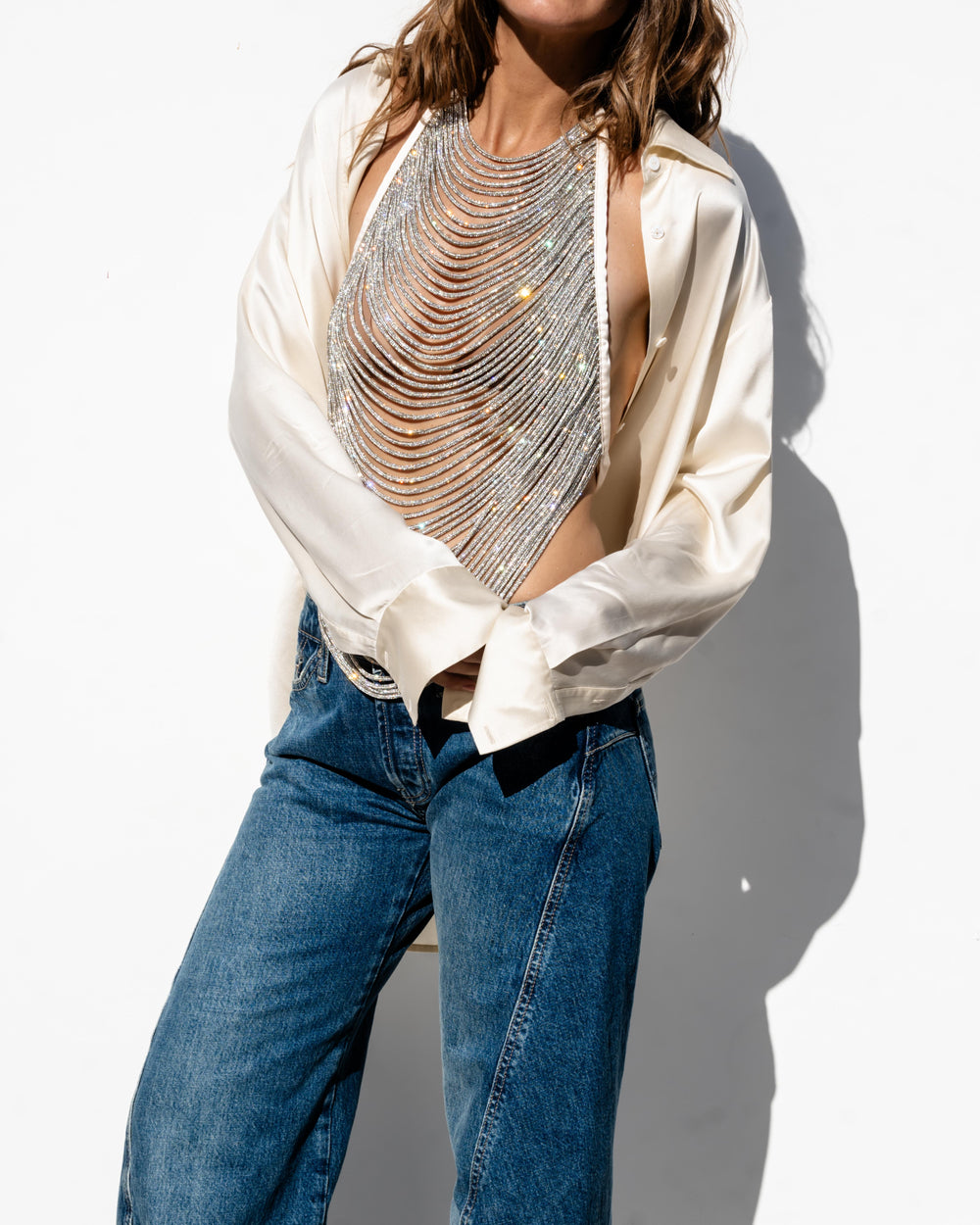 Gali Chain Top - Crystal / Ivory