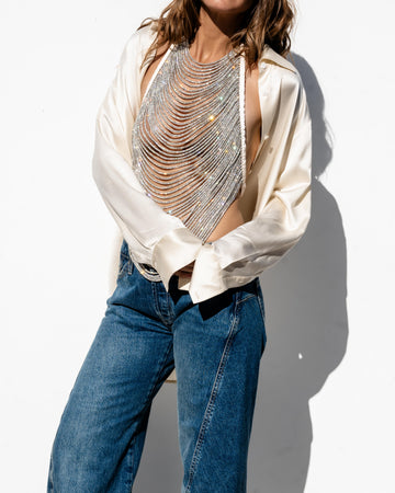 Gali Chain Top - Crystal / Ivory