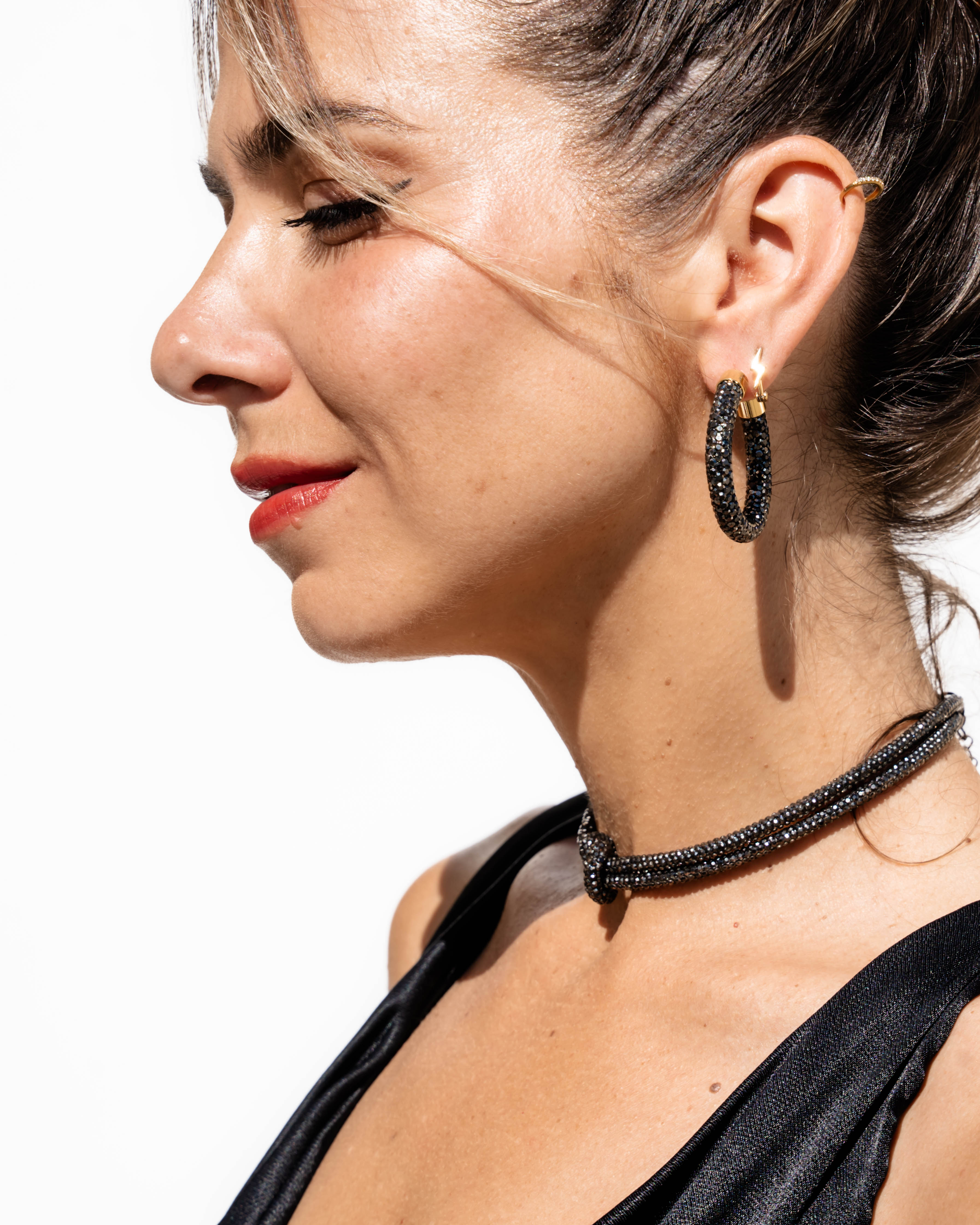 Petite Hoops - Gunmetal