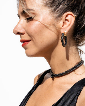 Petite Hoops - Gunmetal
