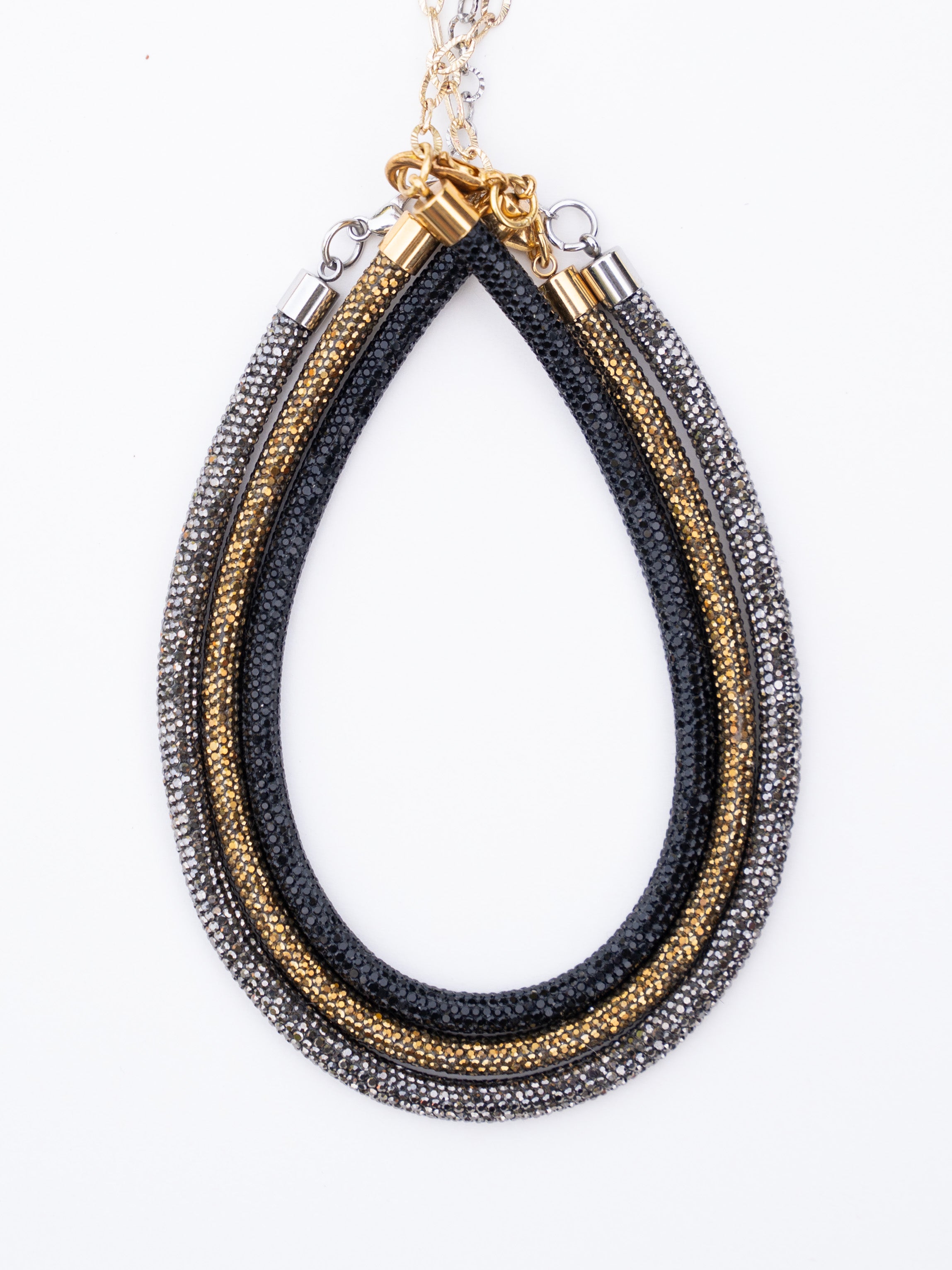 Rhinestone Rope Necklace - 3x Bundle