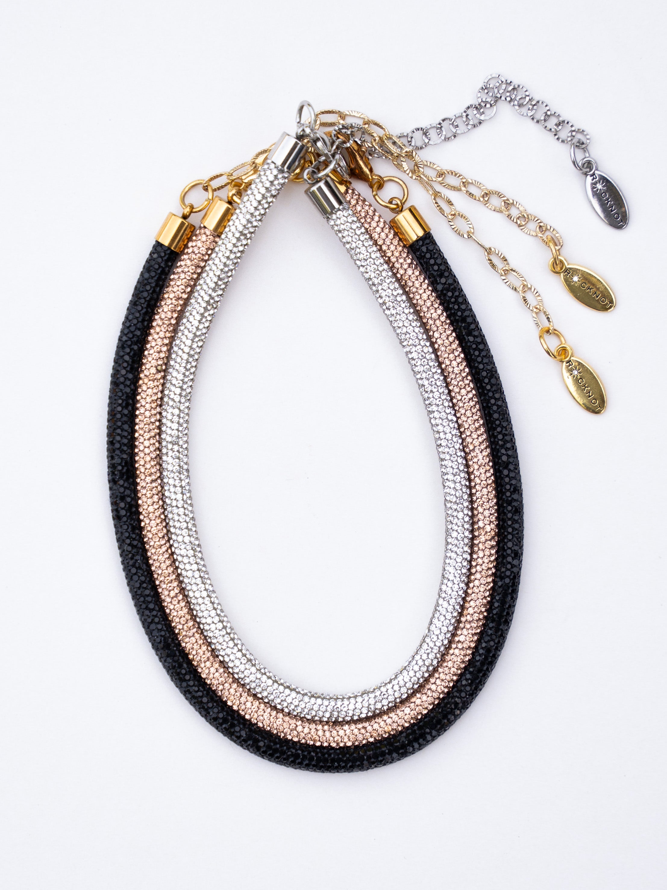 Rhinestone Rope Necklace - 3x Bundle