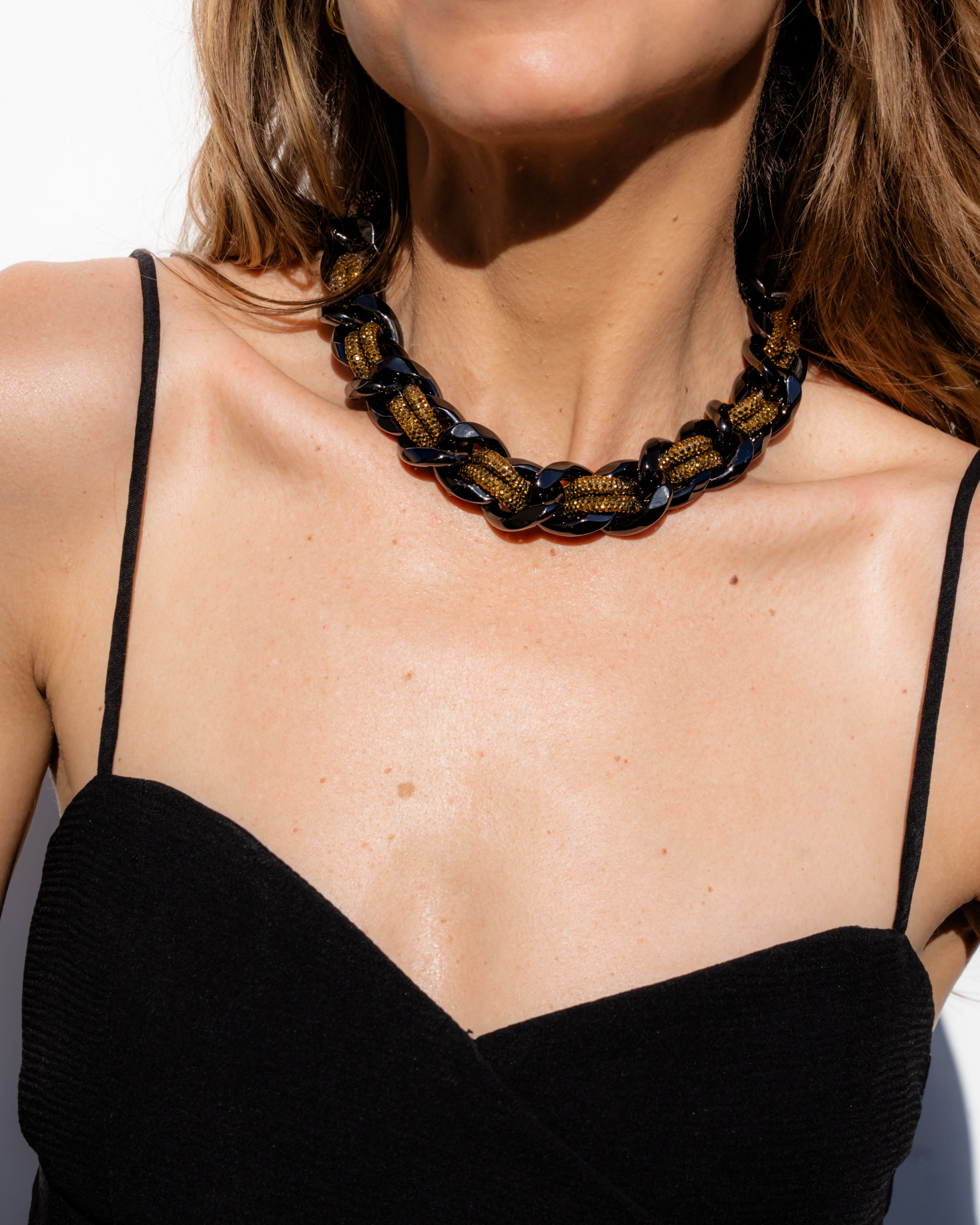 LINK STRAP / NECKLACE - Magnum Gunmetal / Antique Gold
