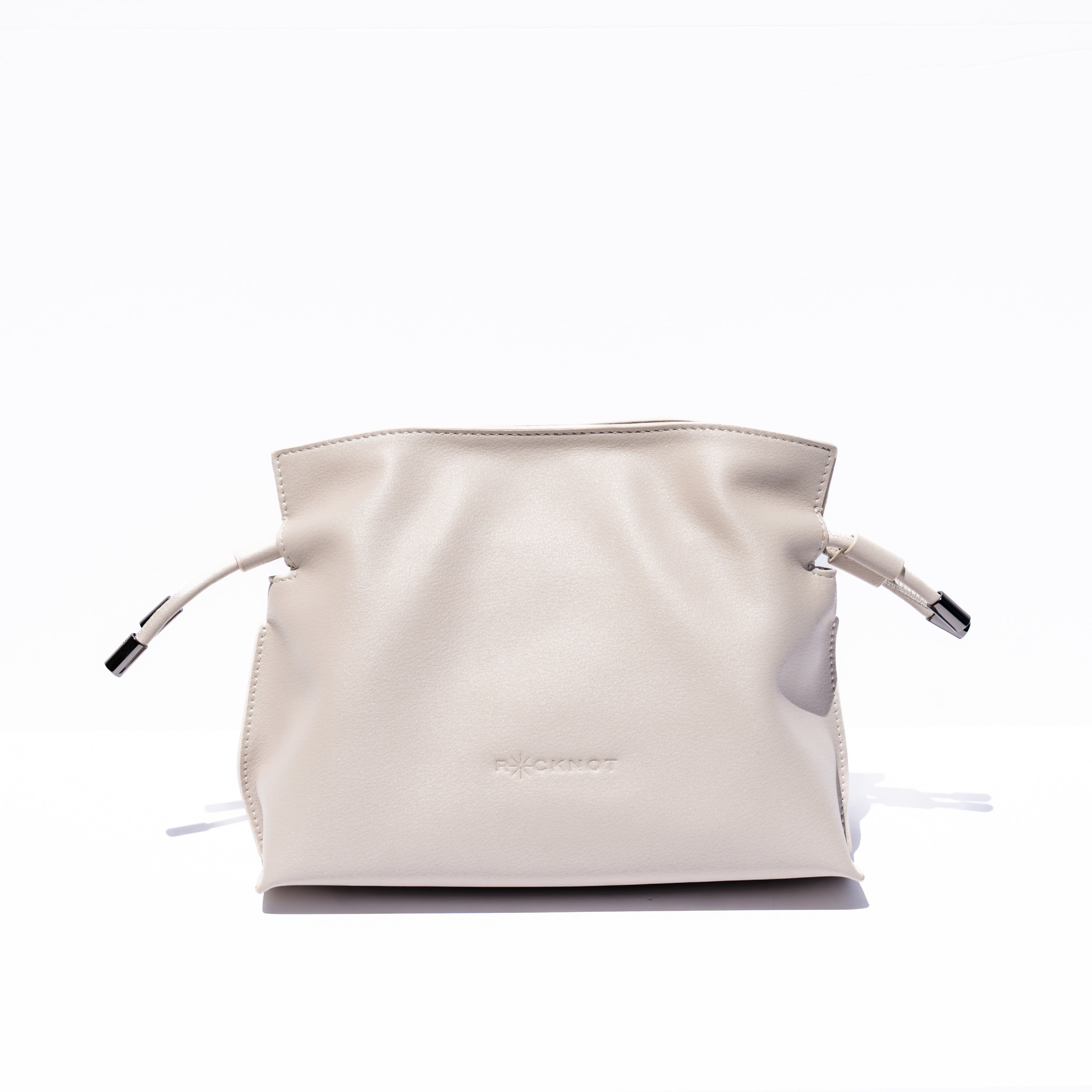 ALLI Drawstring Bucket Bag - Off White Leather
