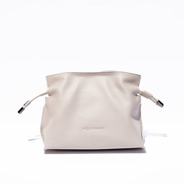 ALLI Drawstring Bucket Bag - Off White Leather