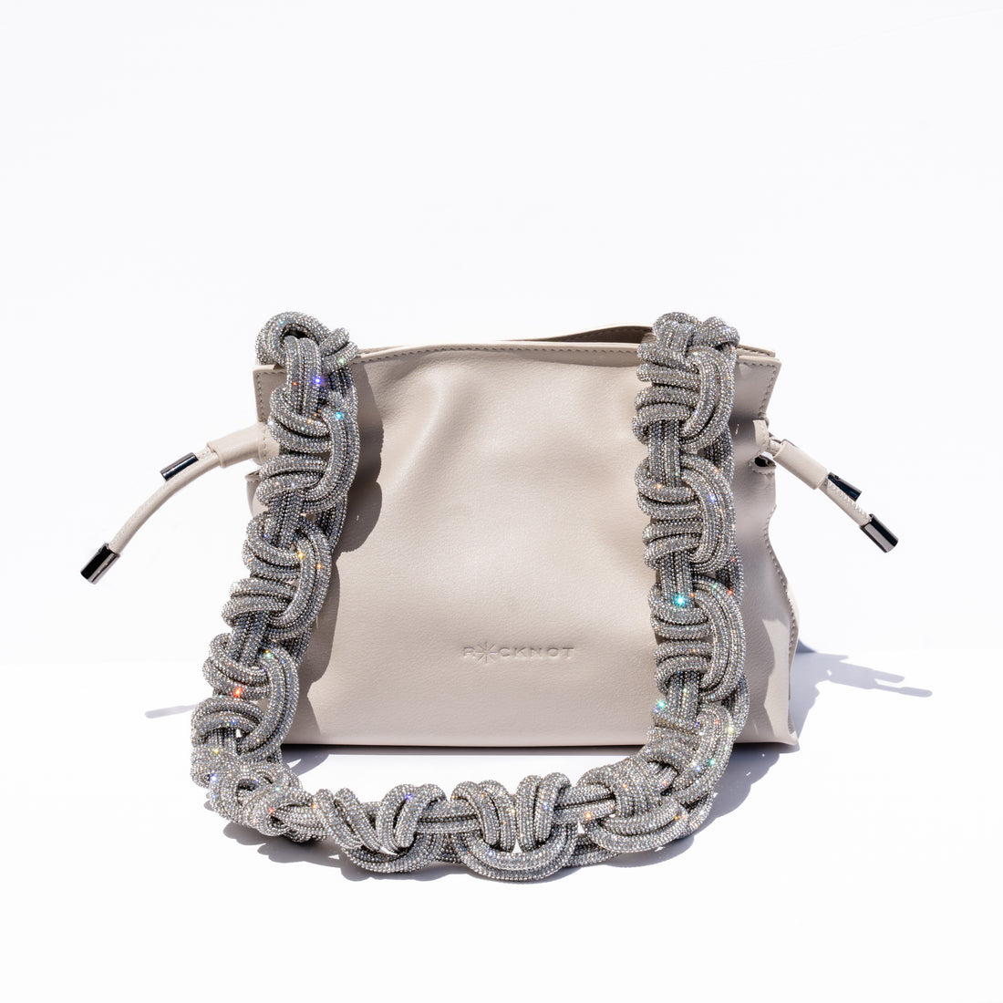 ALLI Drawstring Bucket Bag - Off White Leather