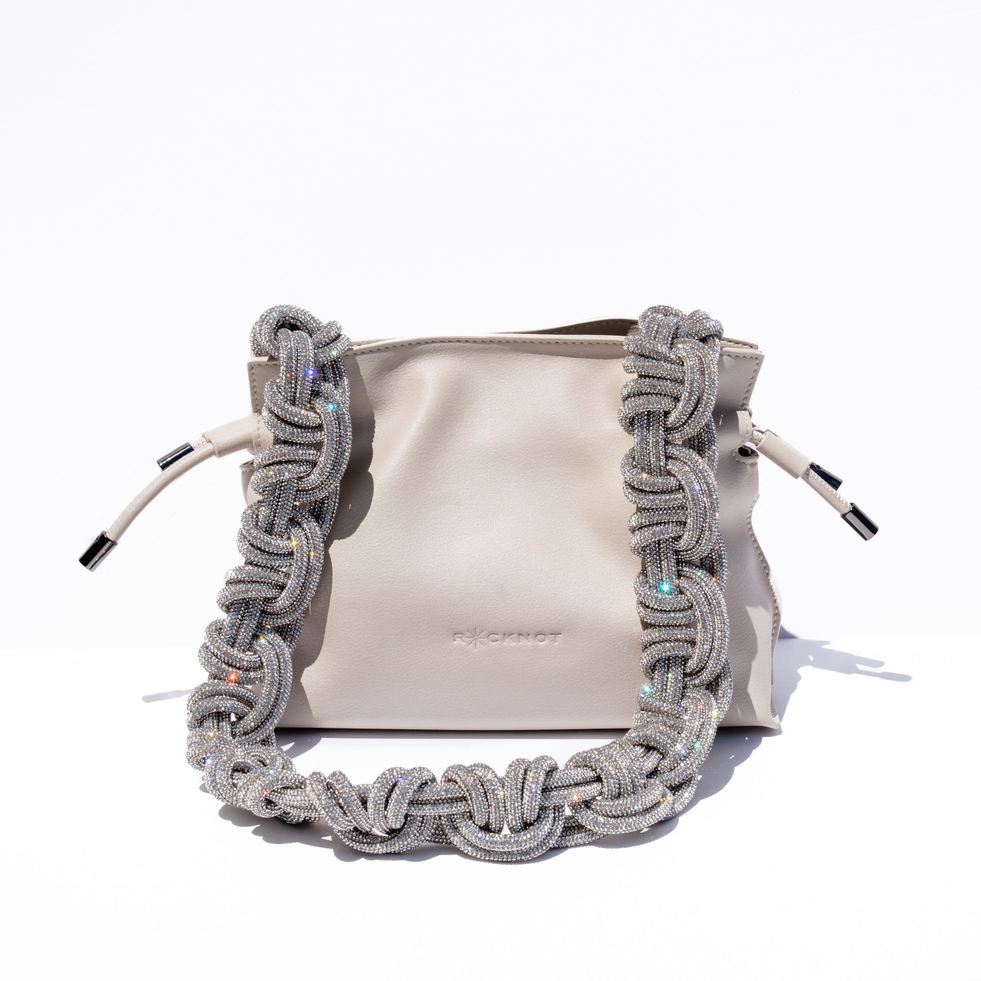 ALLI Drawstring Bucket Bag - Off White Leather
