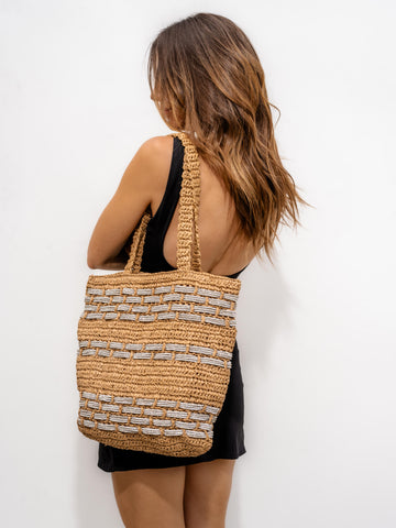 Zuma Straw Tote - Tan