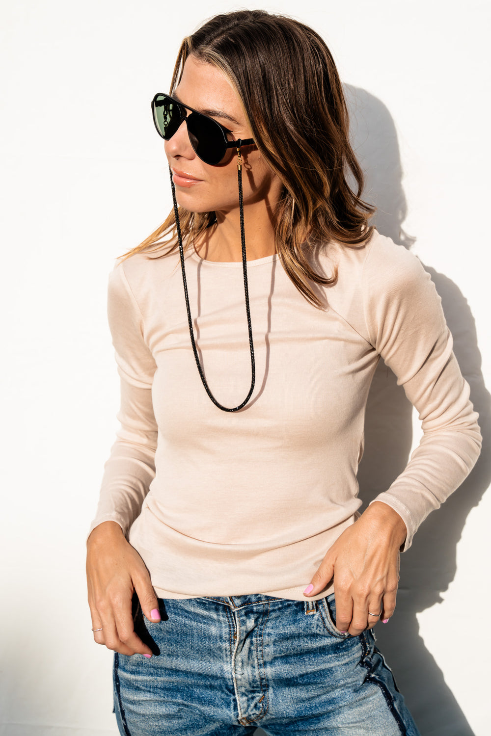 2-in-1 Sunglass Chain / Necklace - Jet