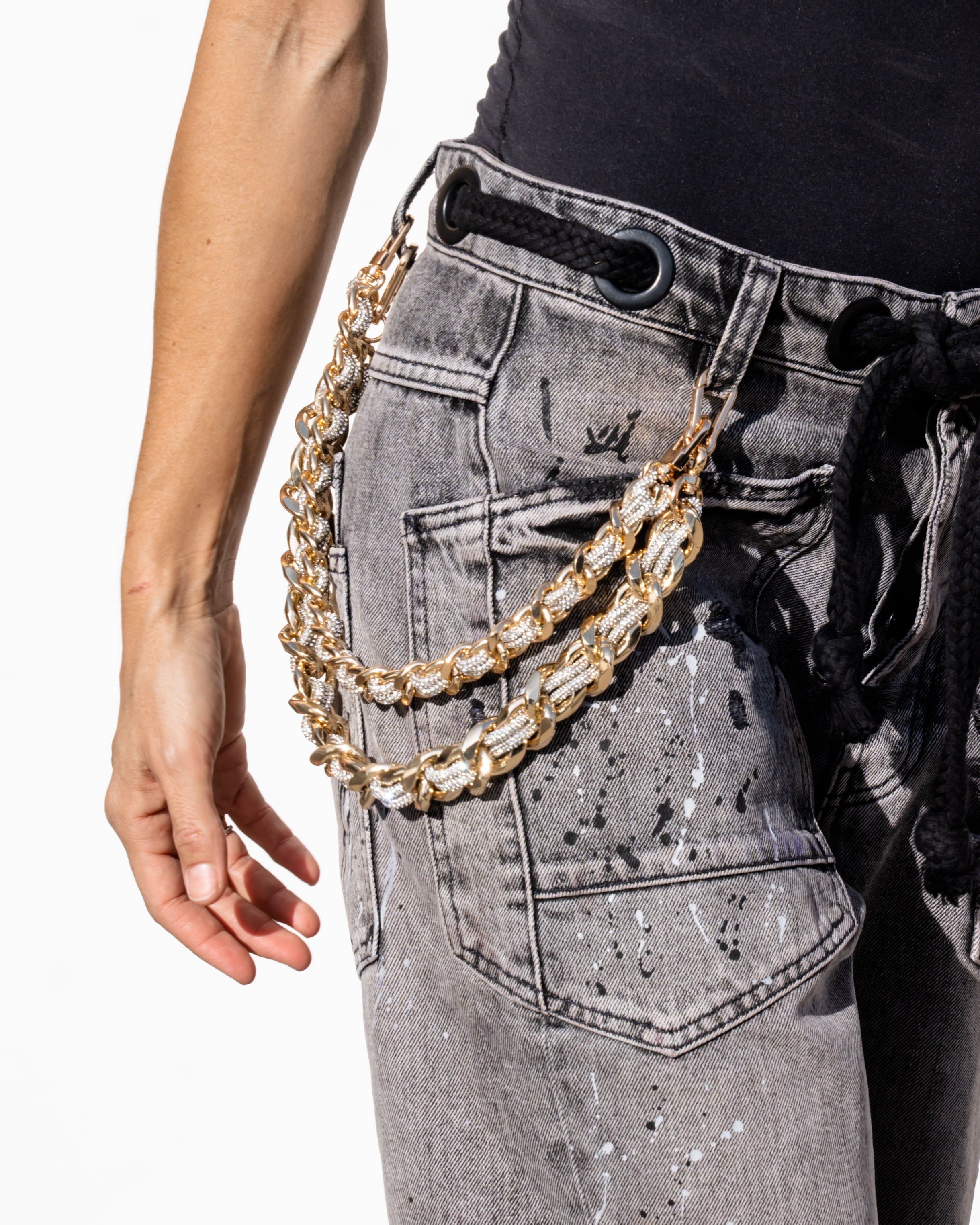 LINK STRAP / NECKLACE - Magnum Gunmetal / Antique Gold