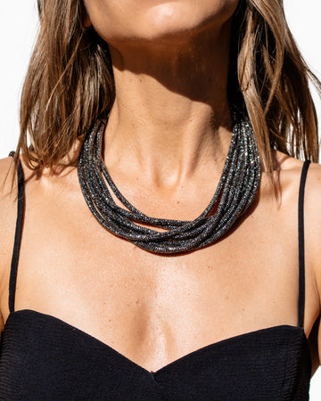 Multi Strand Necklace - Gunmetal