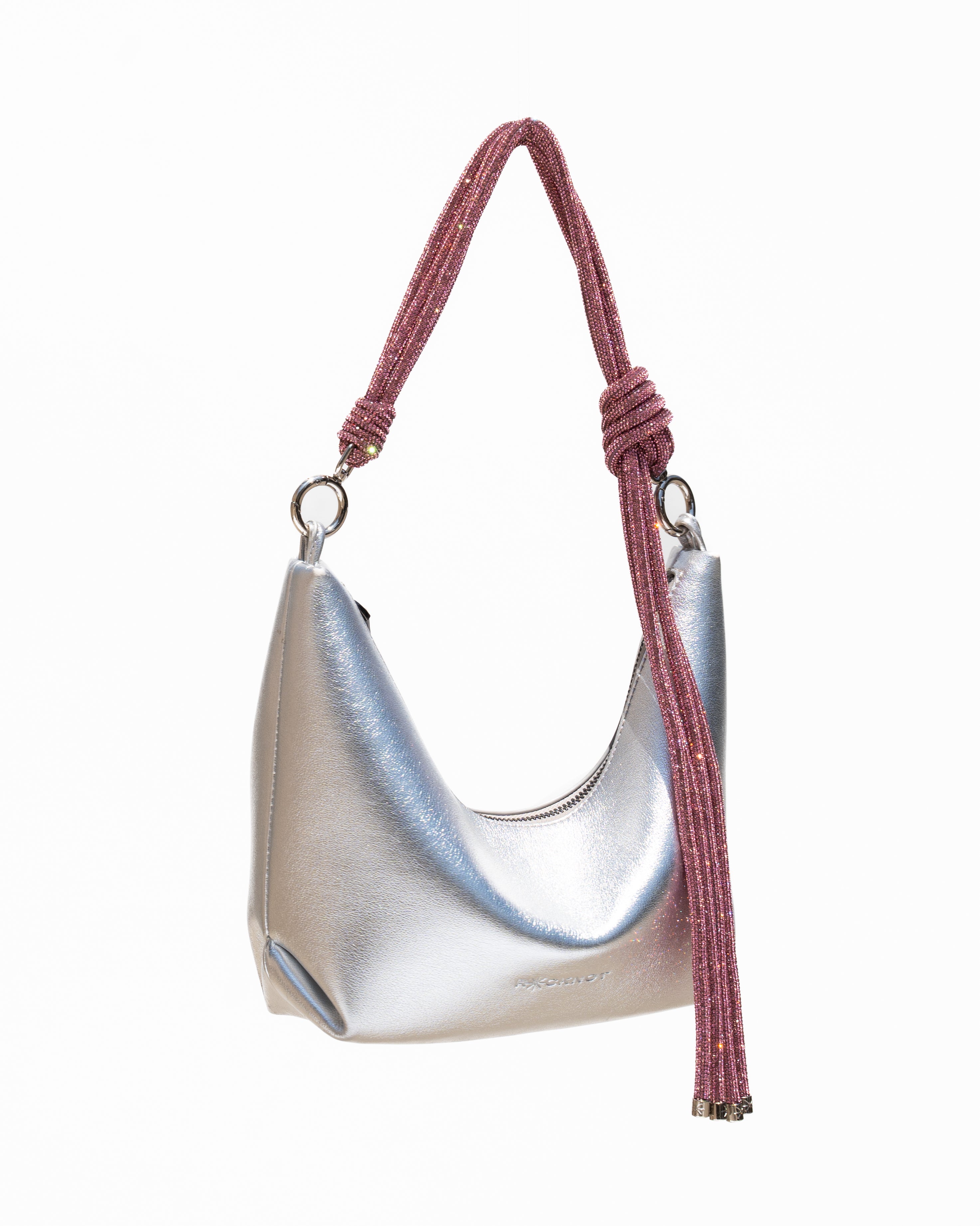Hezi Leather Shoulder Bag - Metallic Silver