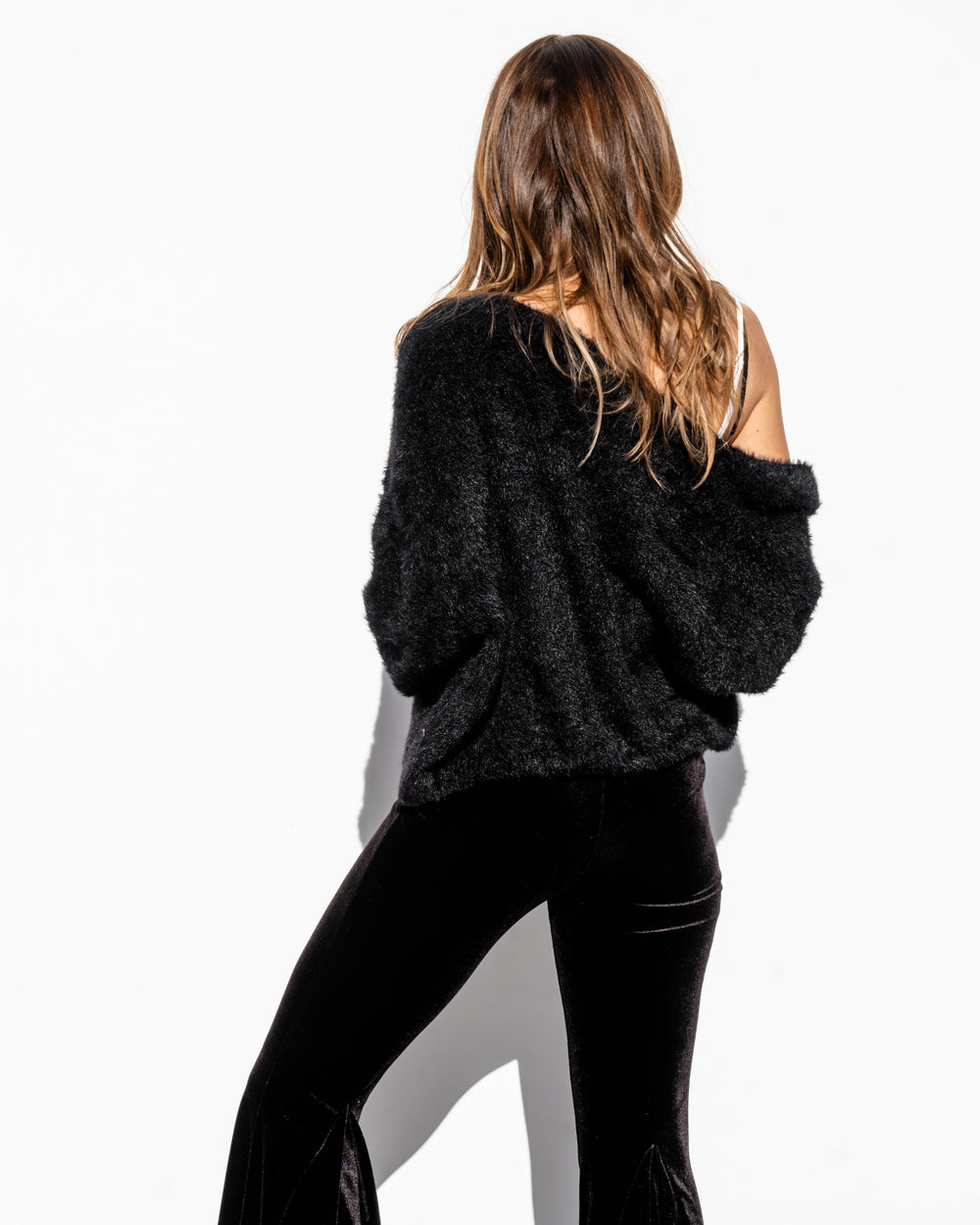 Karina Fuzzy Cardigan - Black