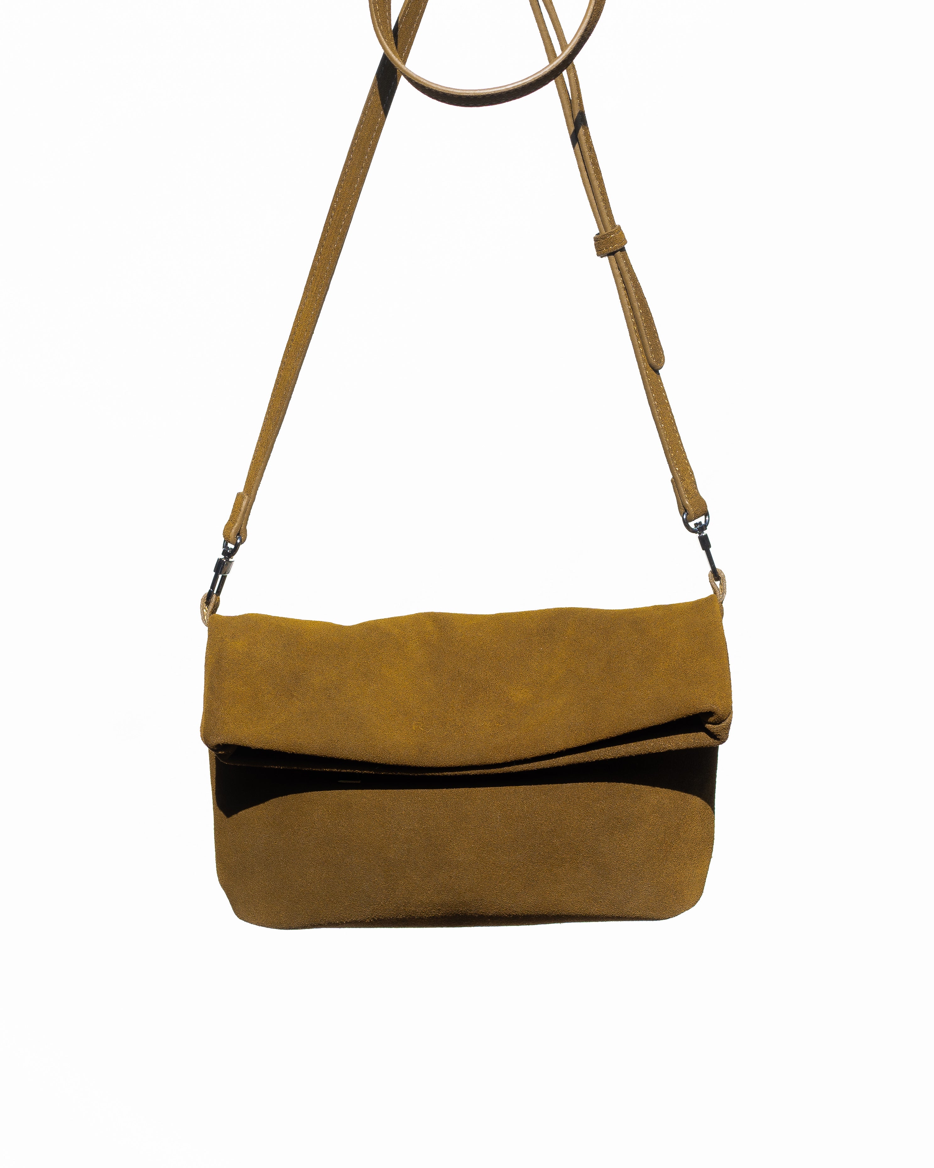 Noa Fold Over - Olive Genuine Suede