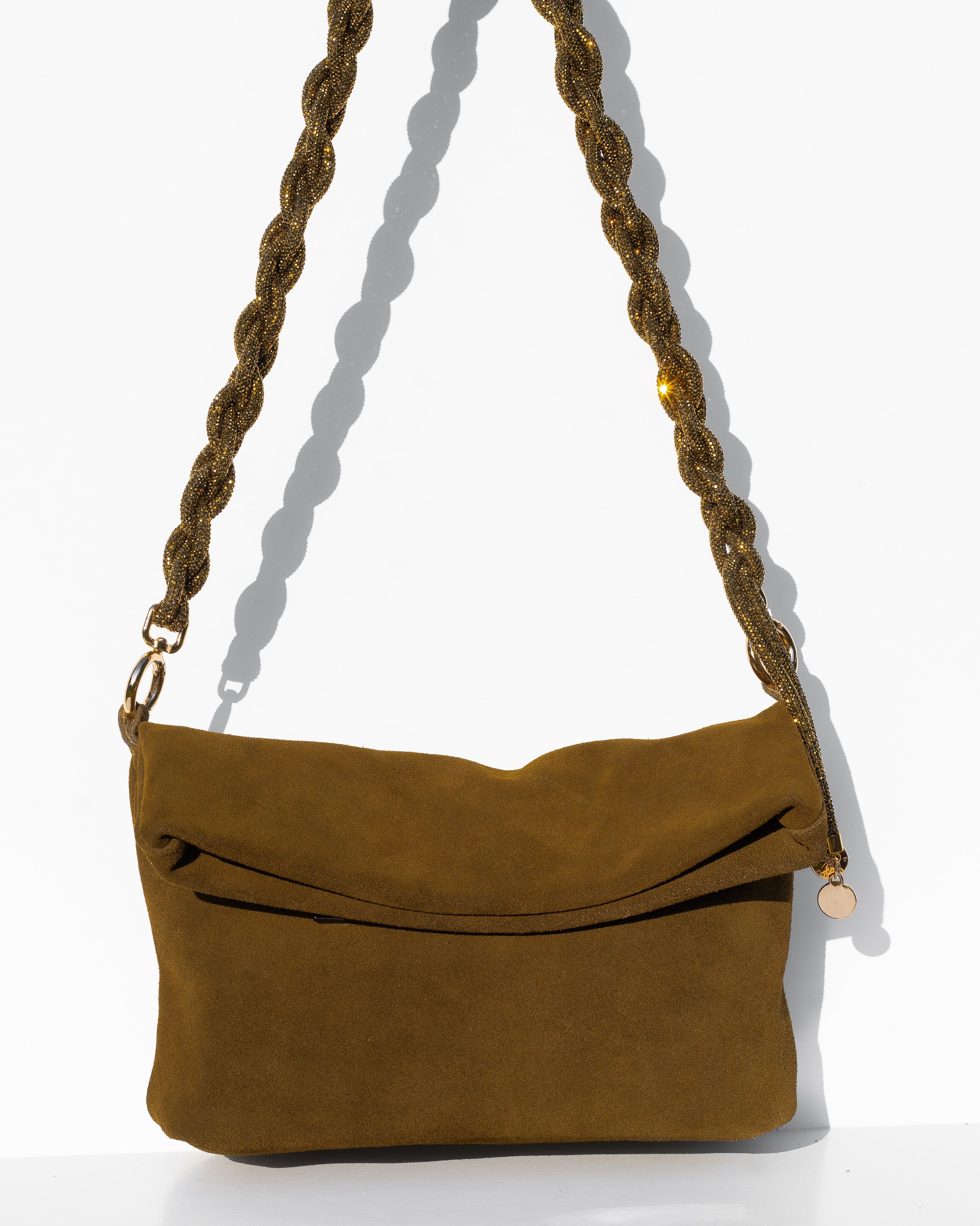 NOA BAG + CHAIN - Olive + Antique Gold