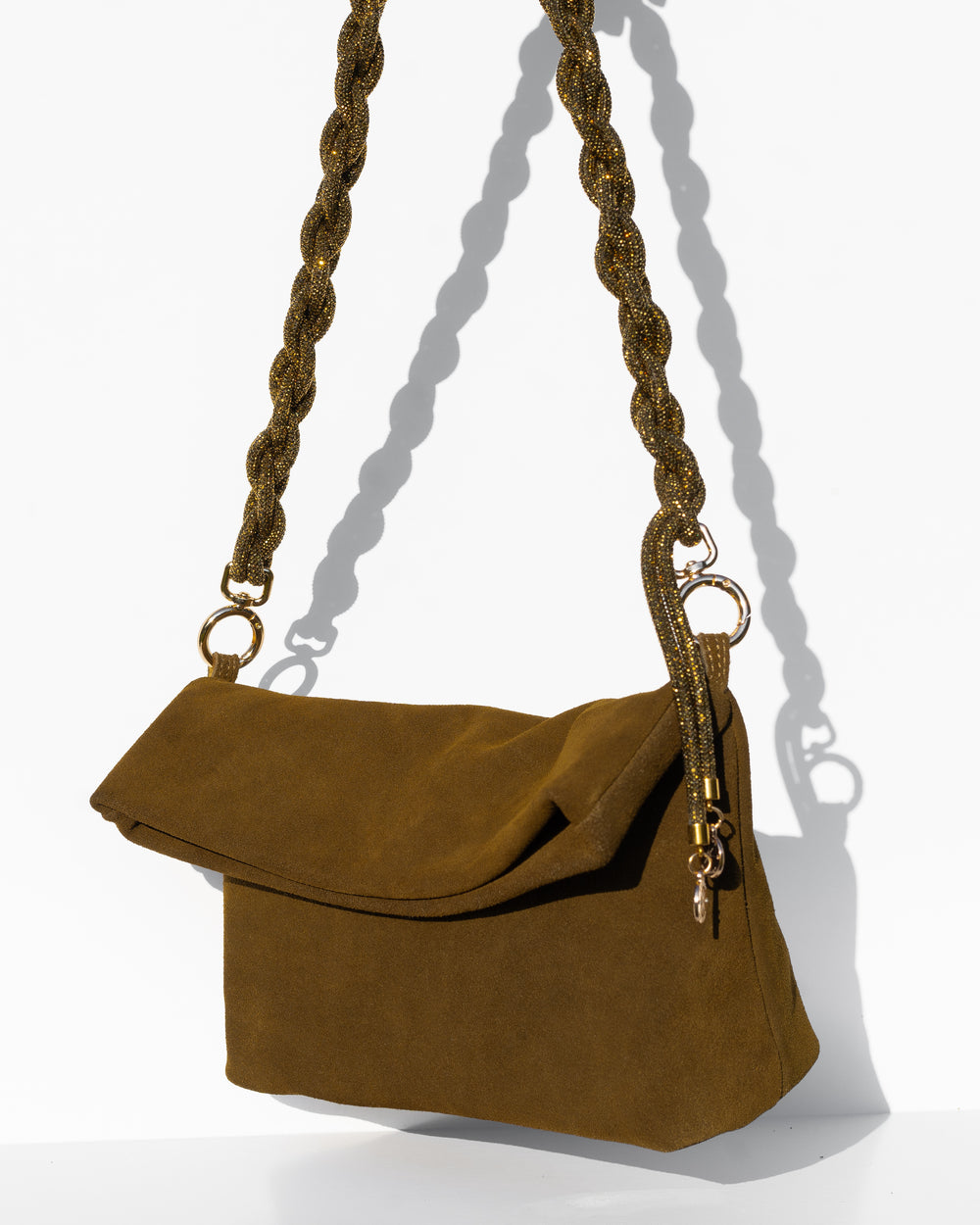 NOA BAG + CHAIN - Olive + Antique Gold
