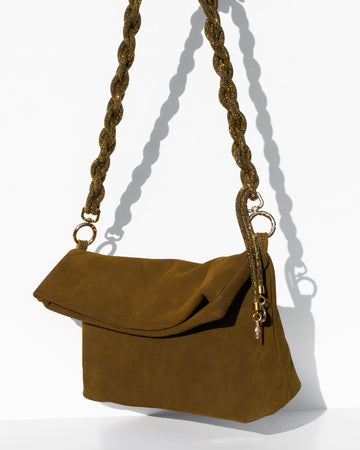 NOA BAG + CHAIN - Olive + Antique Gold