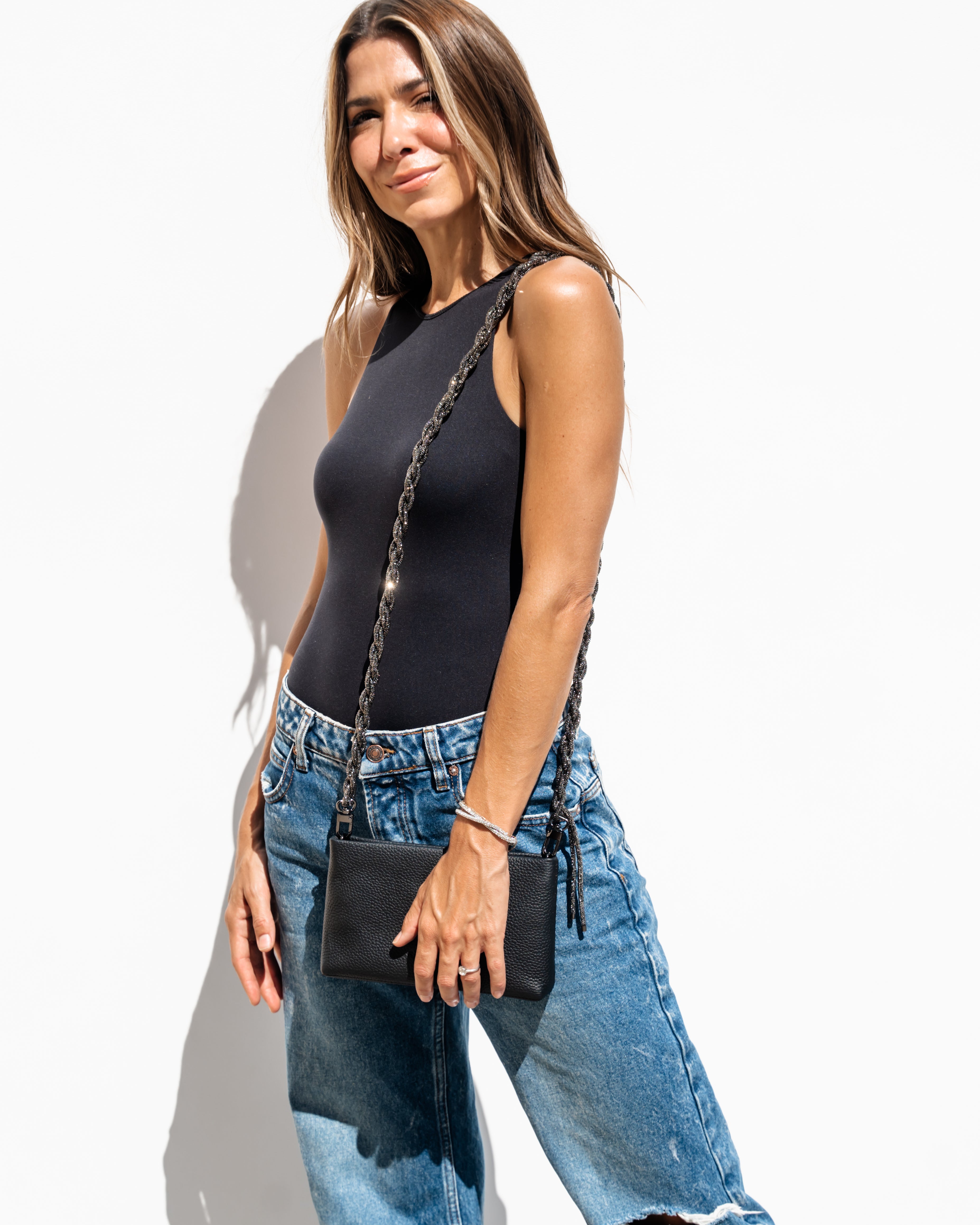 PETITE CHAIN STRAP - Gunmetal