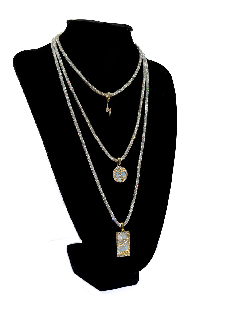Celestial Trio Necklace Set - Interchangeable Charm Clasps