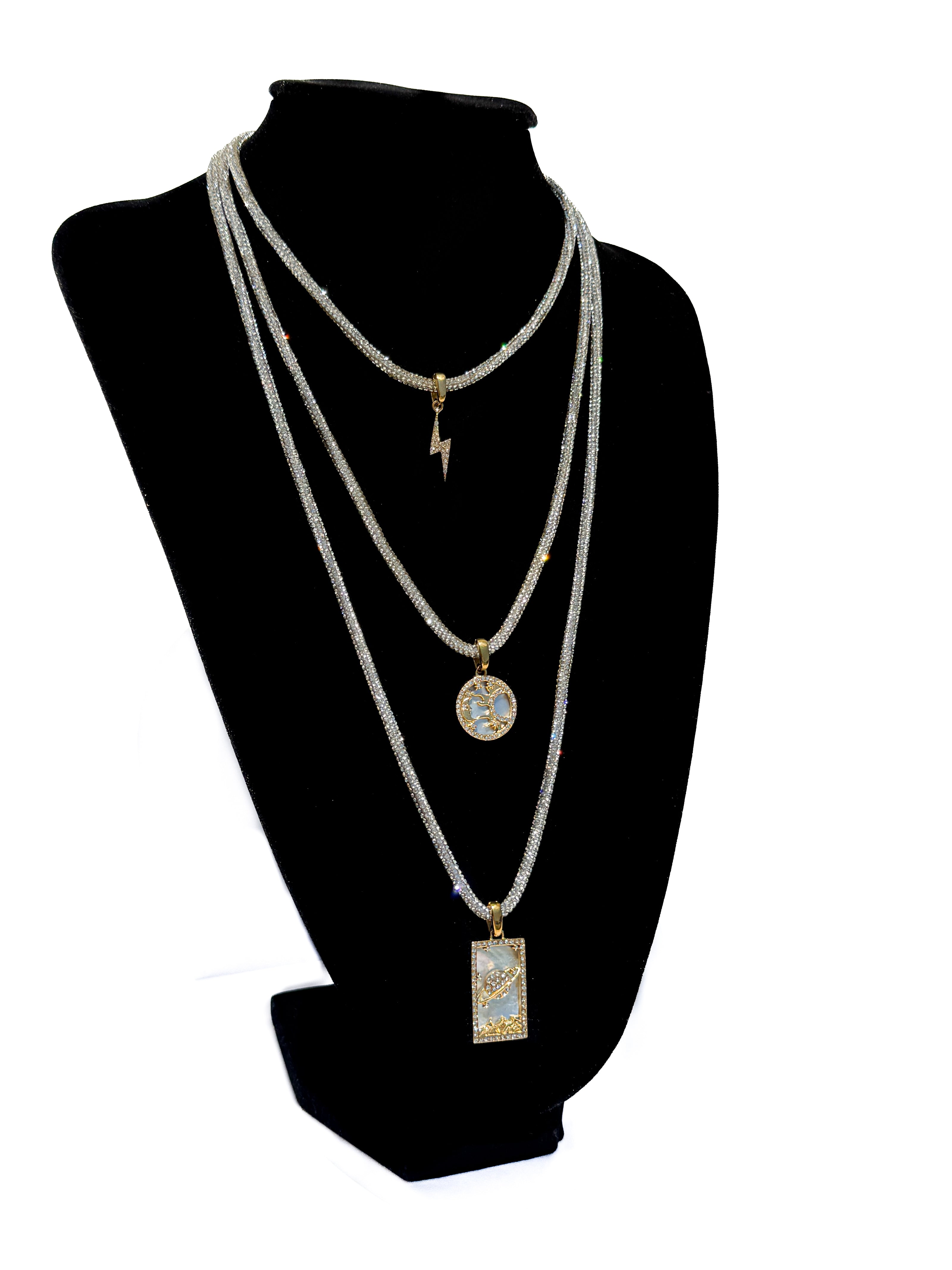 Celestial Trio Necklace Set - Interchangeable Charm Clasps