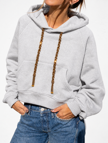 TASSEL Strings Hoodie - Heather Grey