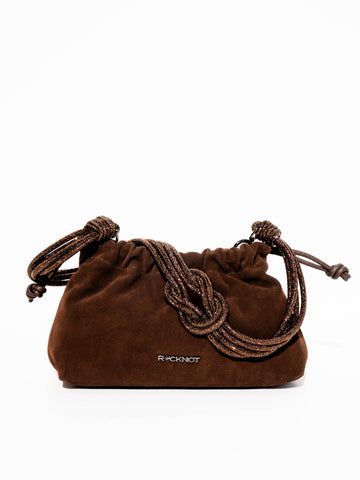 FIA Drawstring Bag - Chocolate Suede