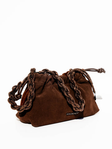 FIA Drawstring Bag - Chocolate Suede