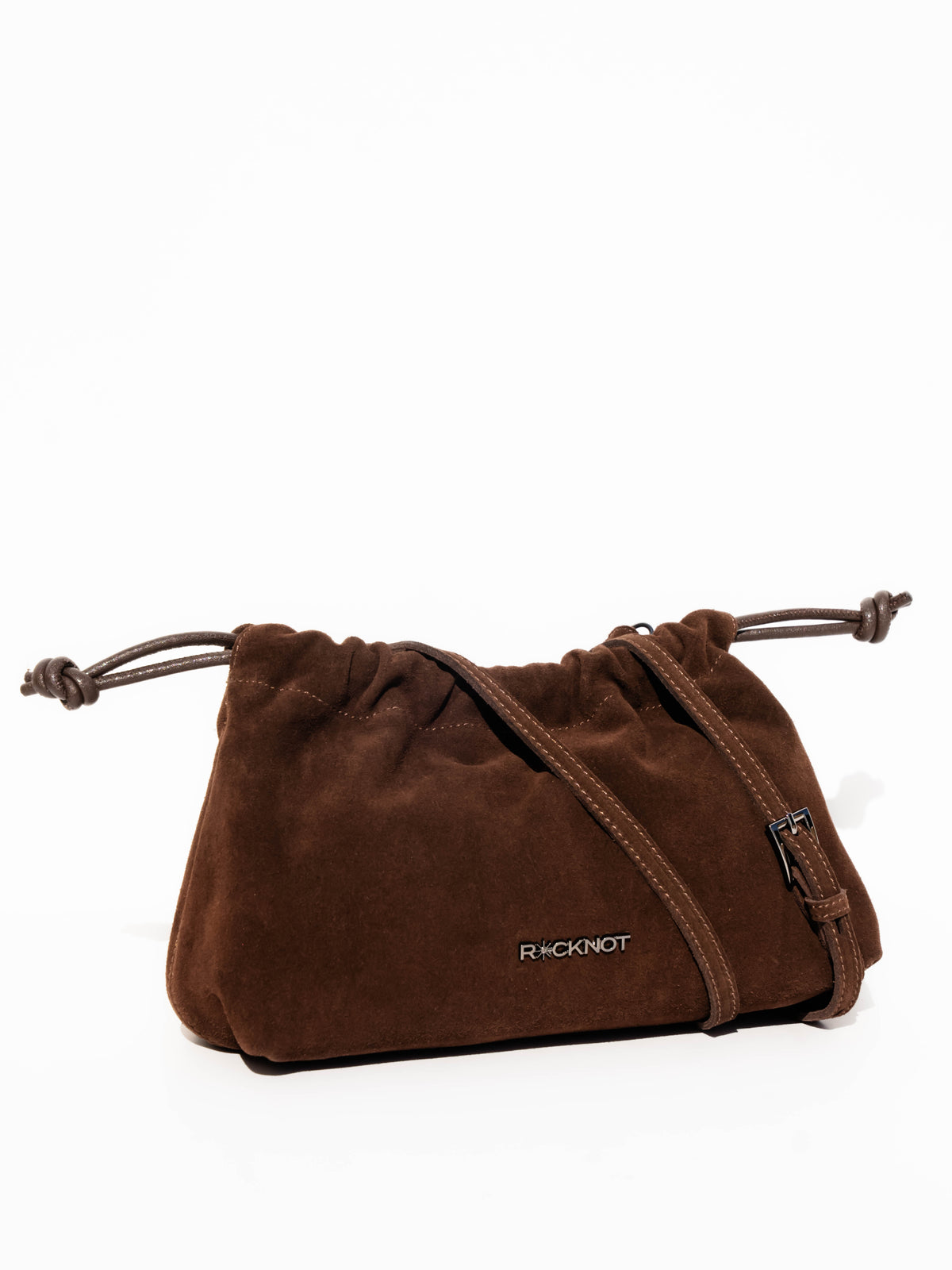 FIA Drawstring Bag - Chocolate Suede