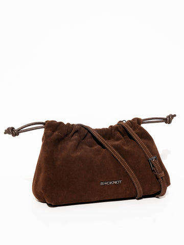 FIA Drawstring Bag - Chocolate Suede