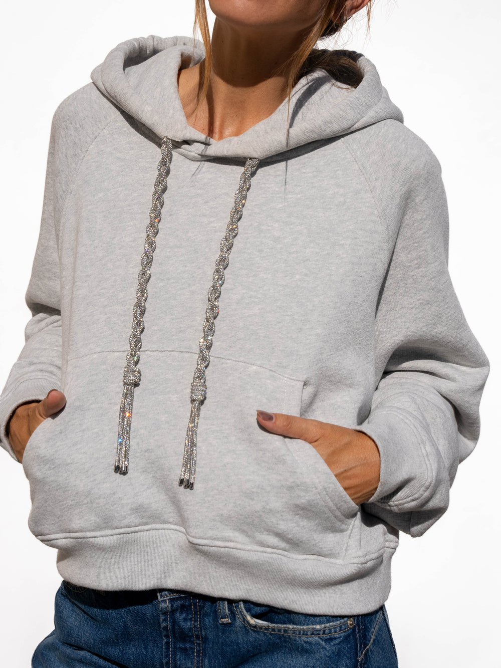 TASSEL Strings Hoodie - Heather Grey