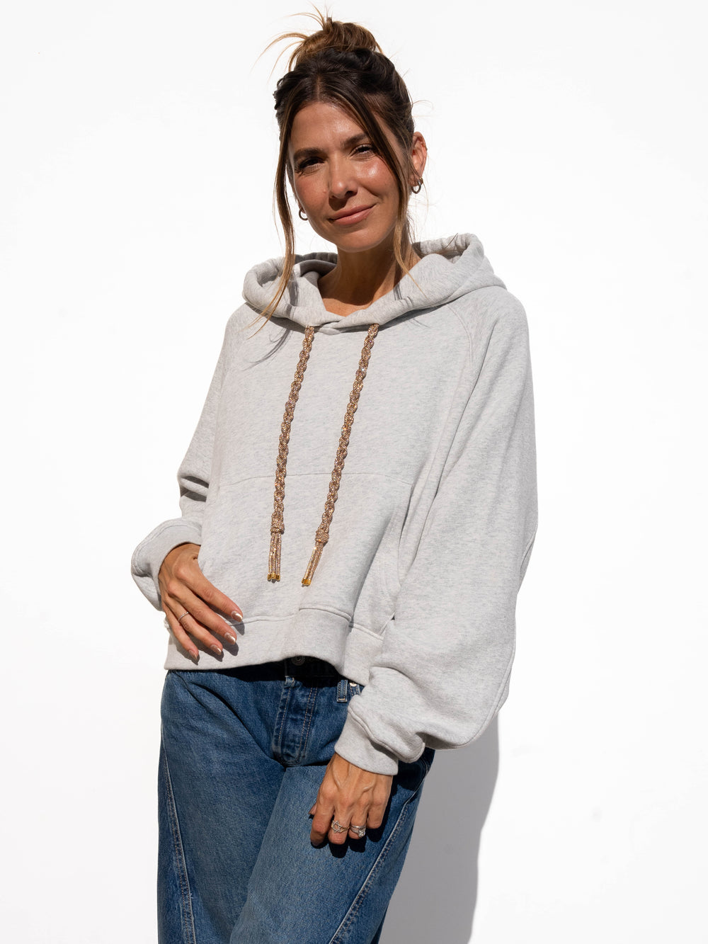 TASSEL Strings Hoodie - Heather Grey