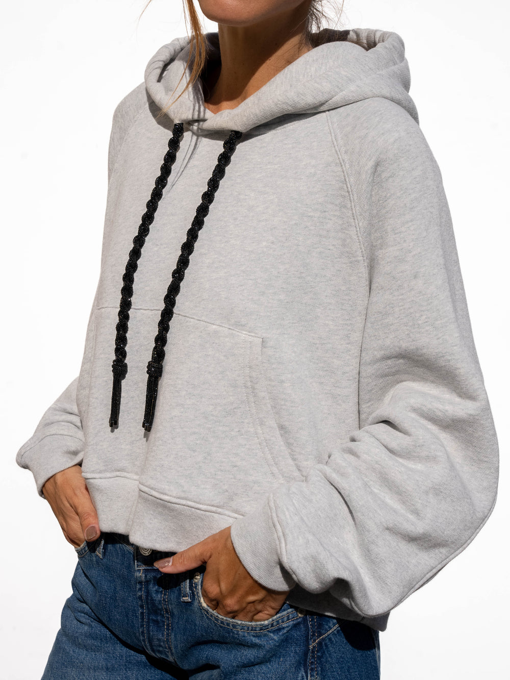 TASSEL Strings Hoodie - Heather Grey