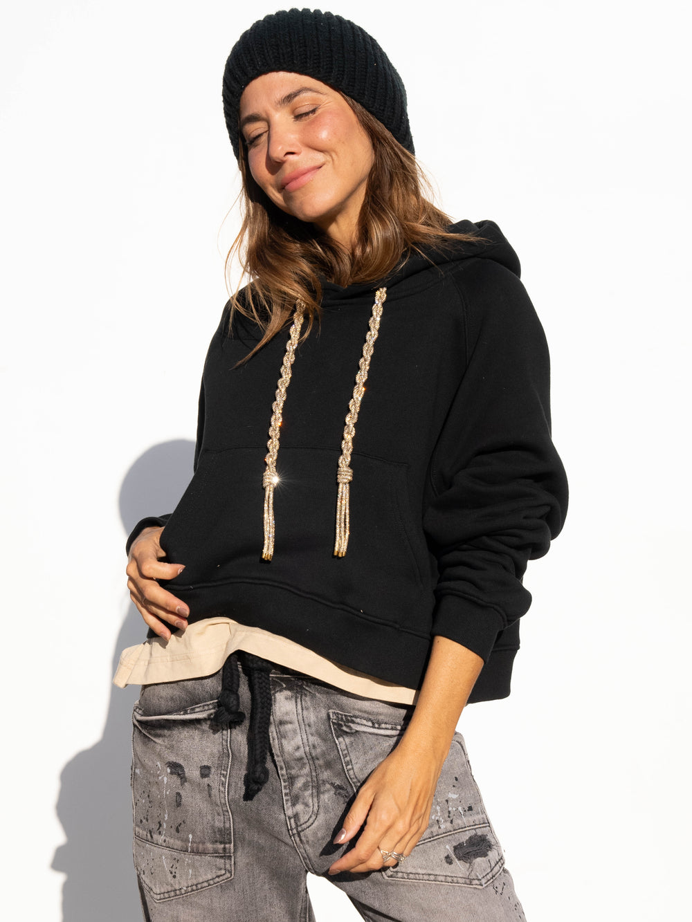 TASSEL Strings Hoodie - Black
