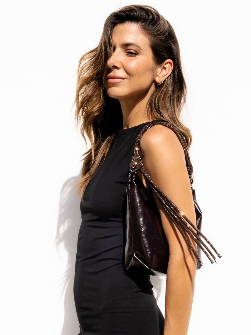 Hezi Leather Shoulder Bag - Espresso